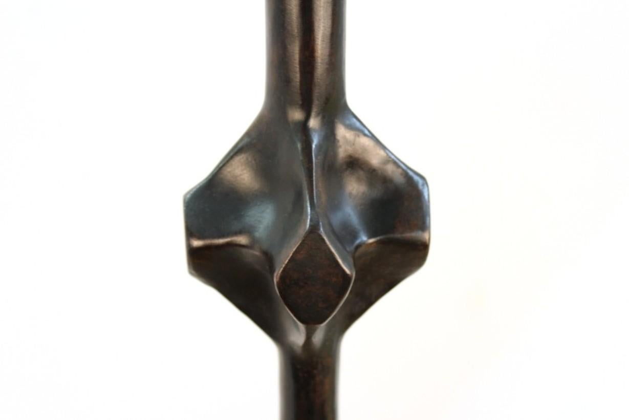 20th Century Giacometti Style Floor Lamp in Ebonized Bronze
