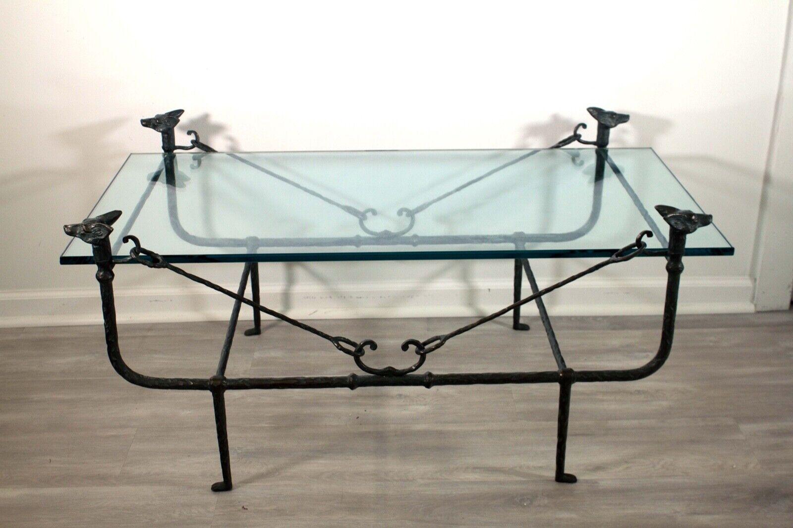 Giacometti Style Forged Wrought Iron Coffee Table by Paul Ferrante In Good Condition In Keego Harbor, MI