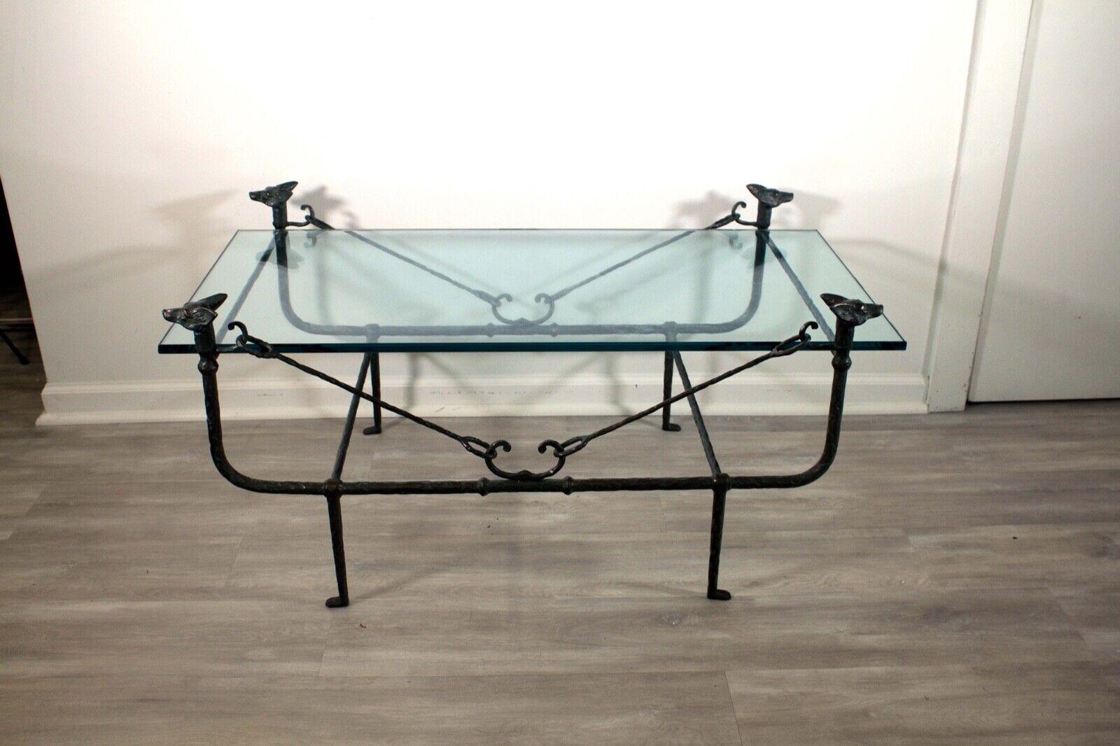 Giacometti Style Forged Wrought Iron Coffee Table by Paul Ferrante 1