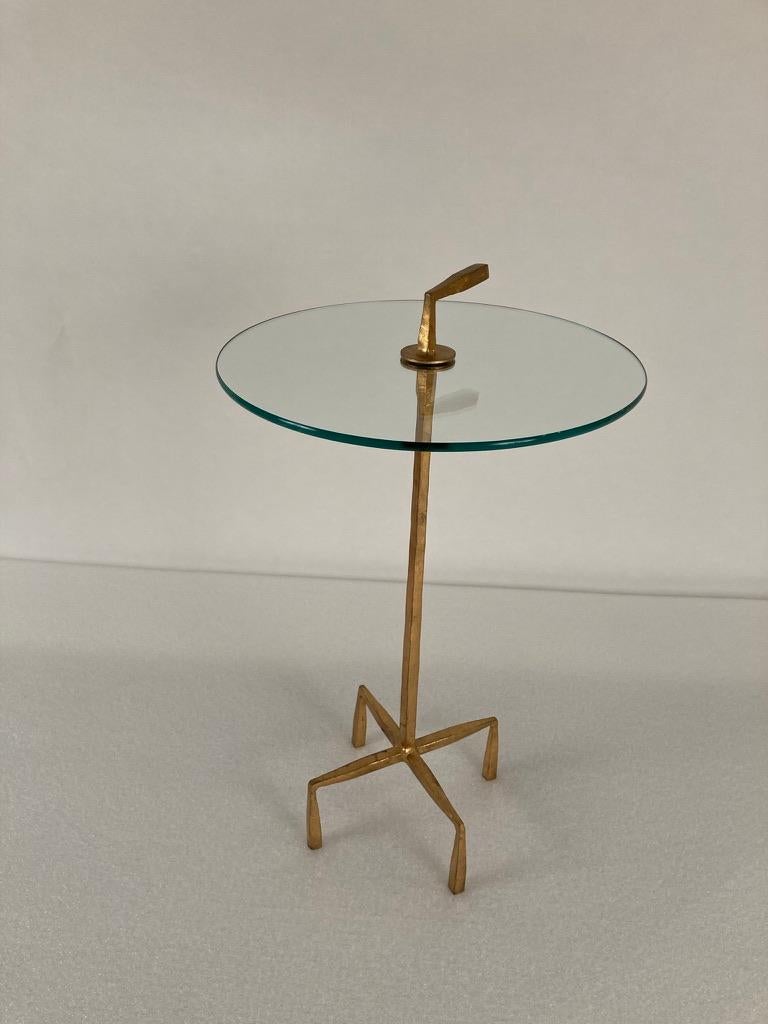 Giacometti Style Gilt Bronze Glass Top Side Table 5