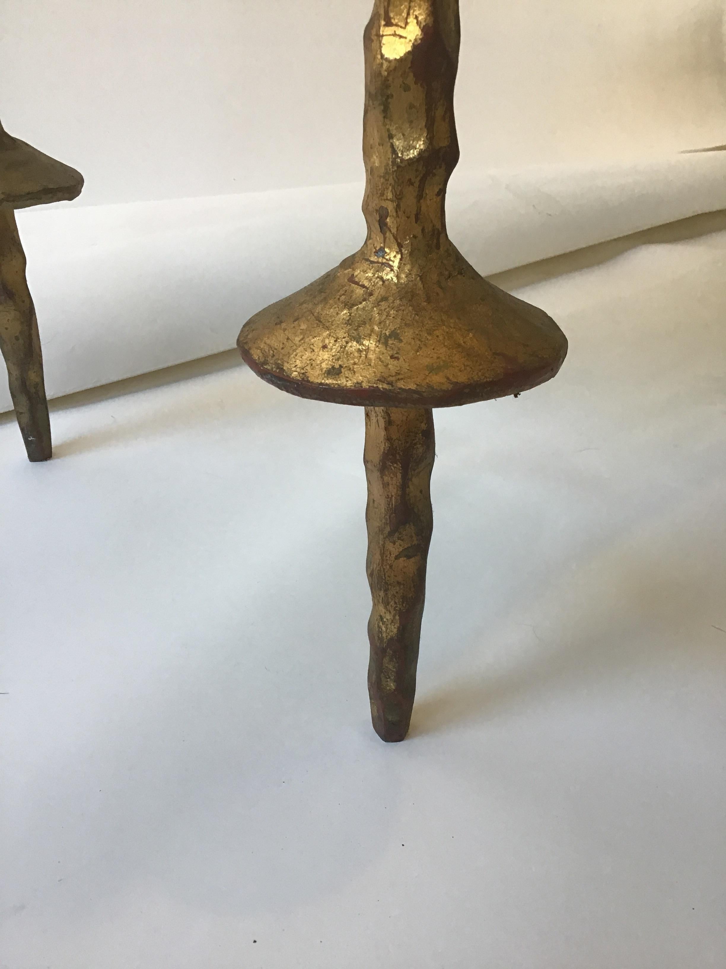 Giacometti Style Gilt Iron and Granite Two-Tier Console 10