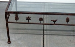 Giacometti Style Glass Top Coffee Table