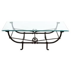 Giacometti Style Glass Top Coffee Table
