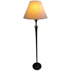 Giacometti Style Hammered Painted Bronze Floor Lamp Offered by LaPorte