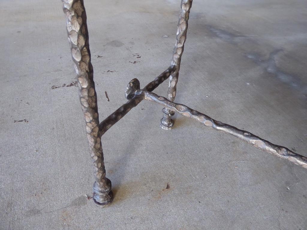 Giacometti Style Iron and Marble Console Table 3