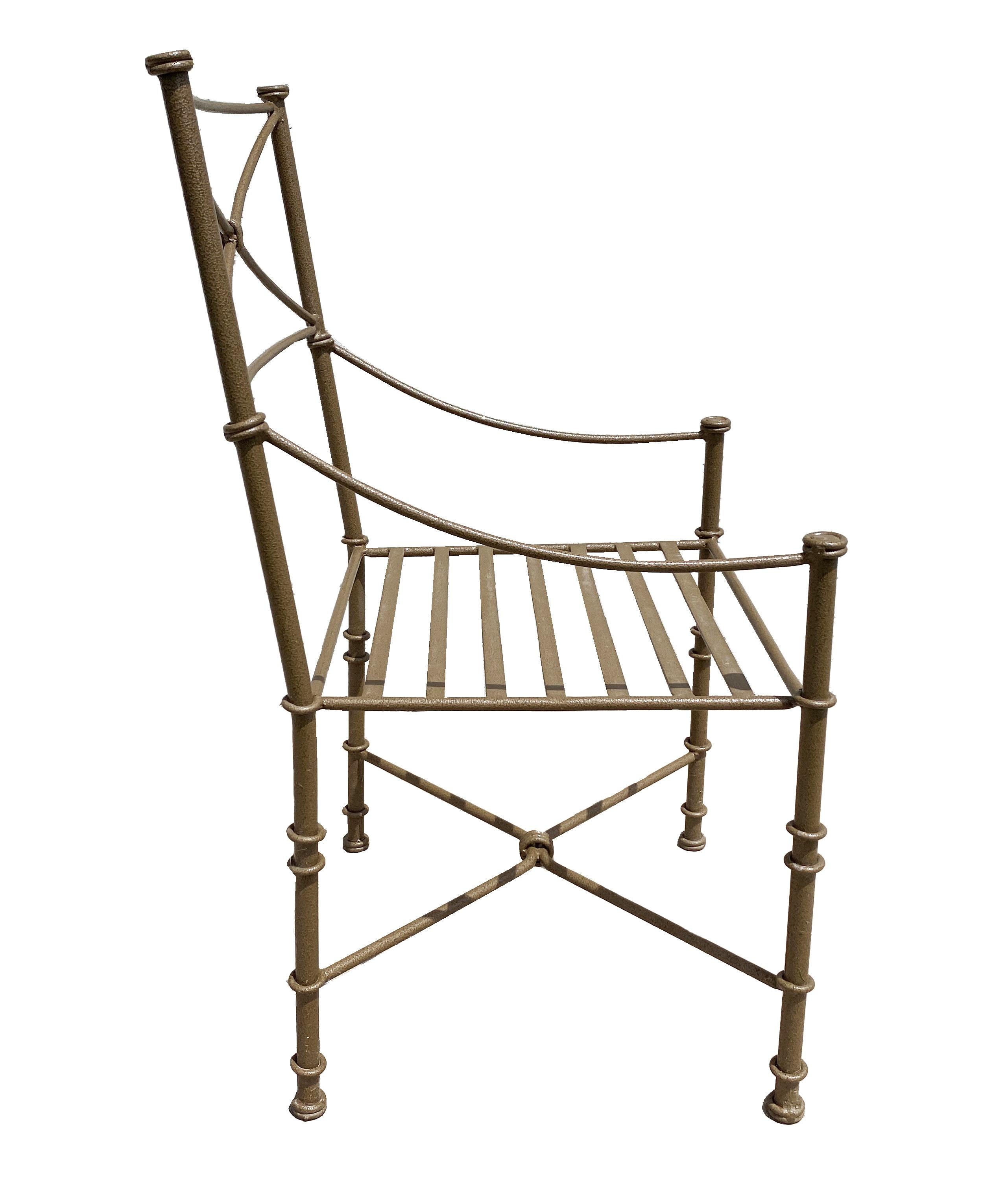 Hollywood Regency Giacometti Style Iron Chairs 'Set of 2'