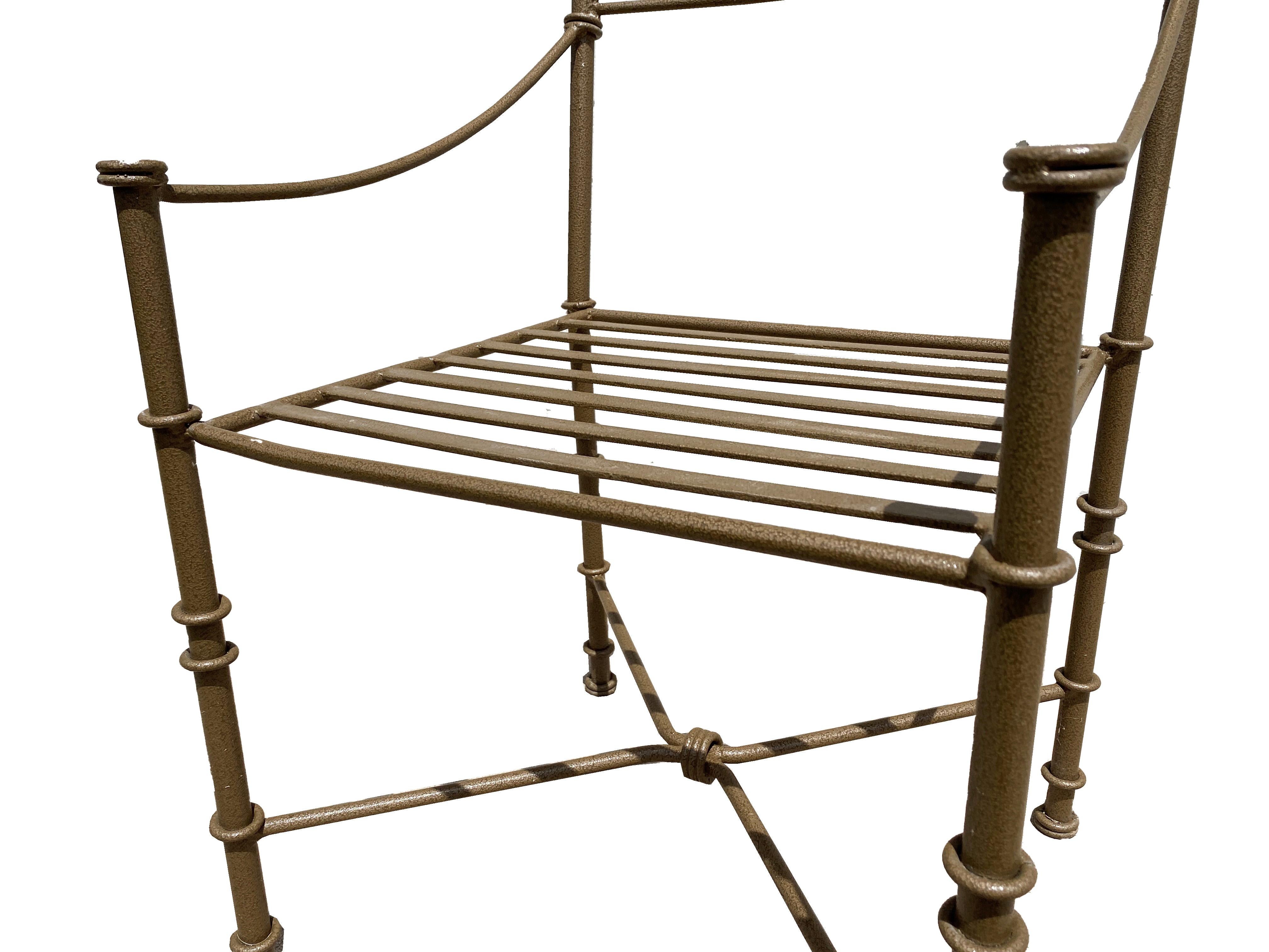 Powder-Coated Giacometti Style Iron Chairs 'Set of 2'