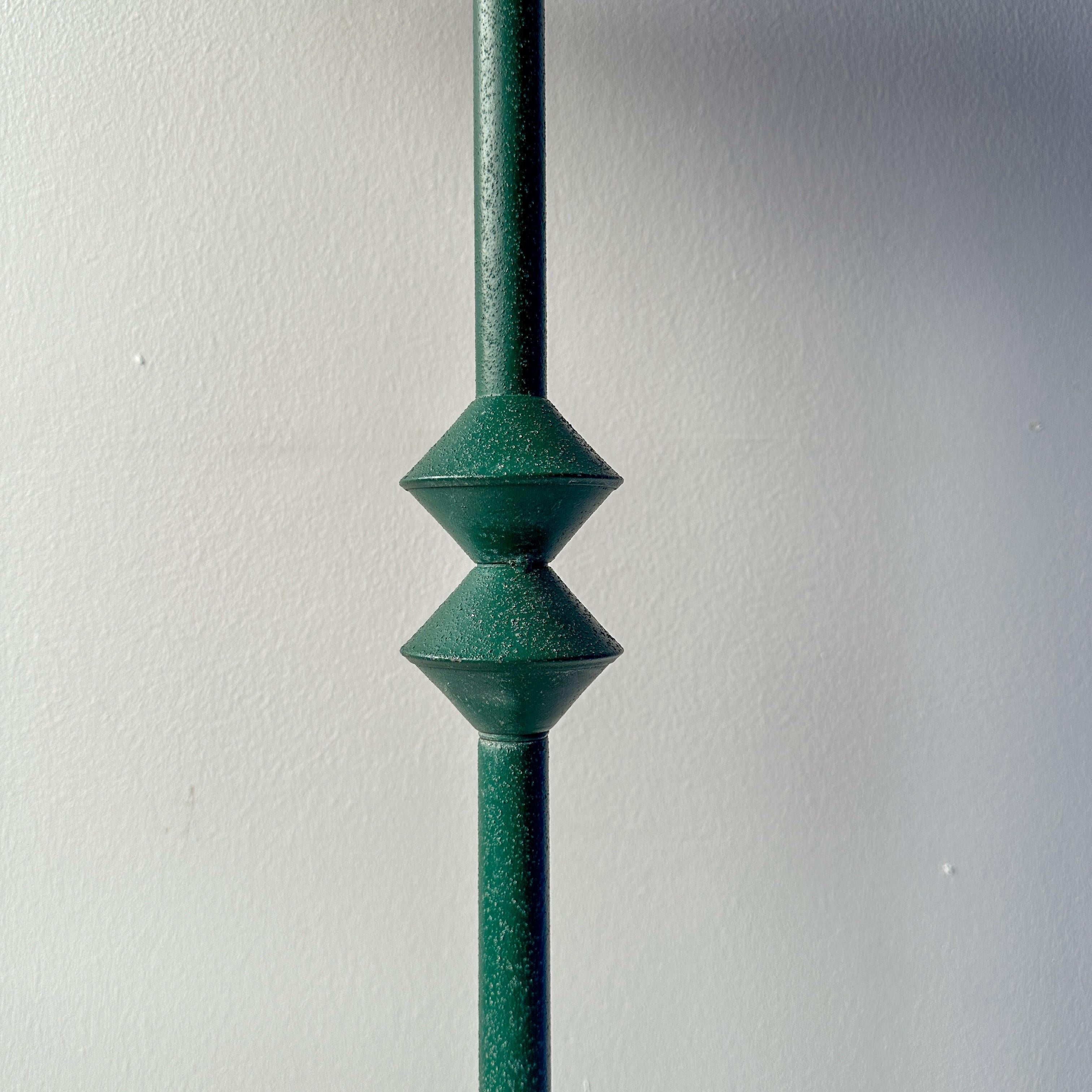 Unknown Giacometti Style Iron Floor Lamp With Pleated Shade
