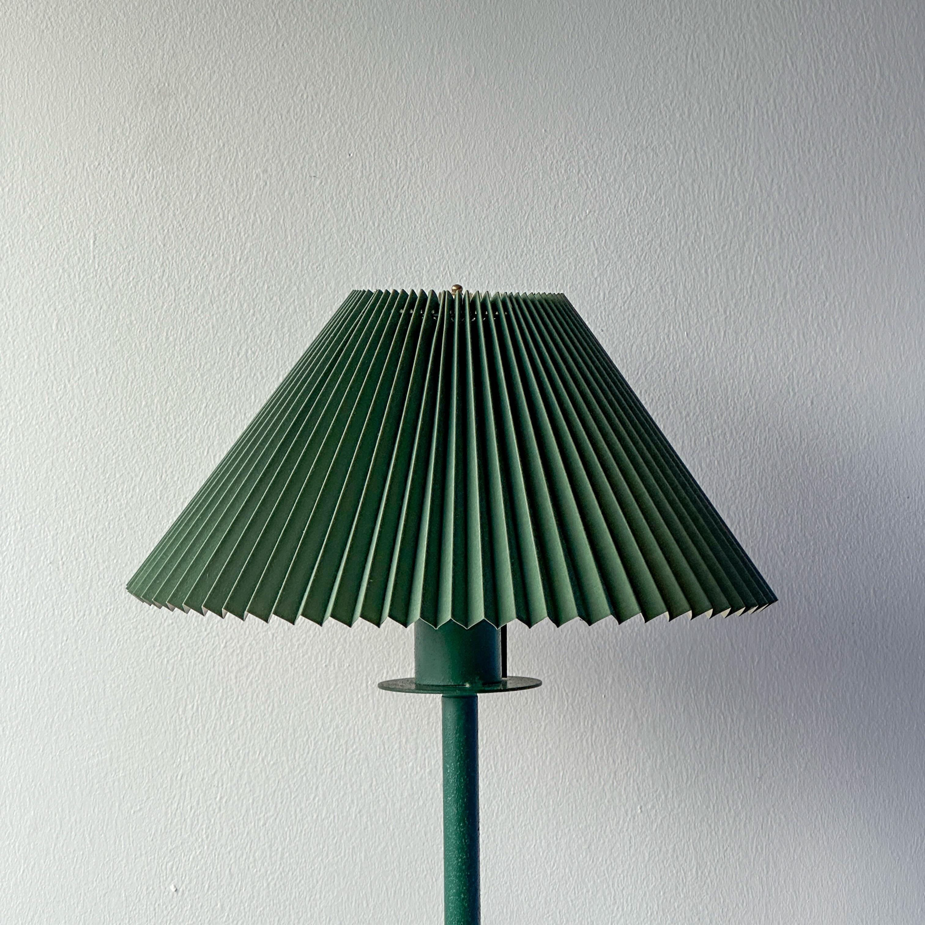 Giacometti Style Iron Floor Lamp With Pleated Shade In Good Condition In Westfield, NJ