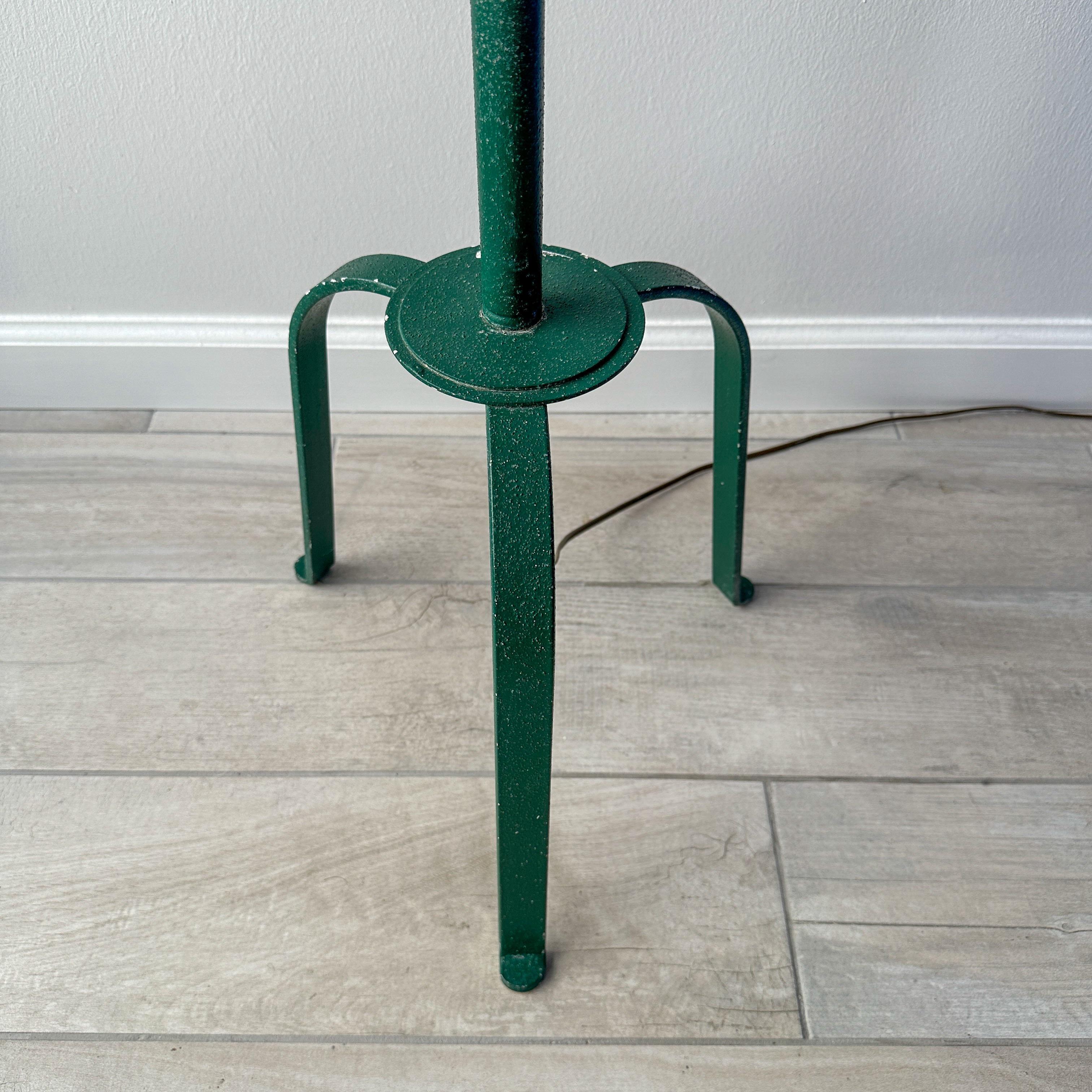 Giacometti Style Iron Floor Lamp With Pleated Shade 1