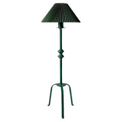 Giacometti Style Iron Floor Lamp With Pleated Shade