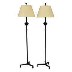 Giacometti Style Iron Floor Lamps with Shades
