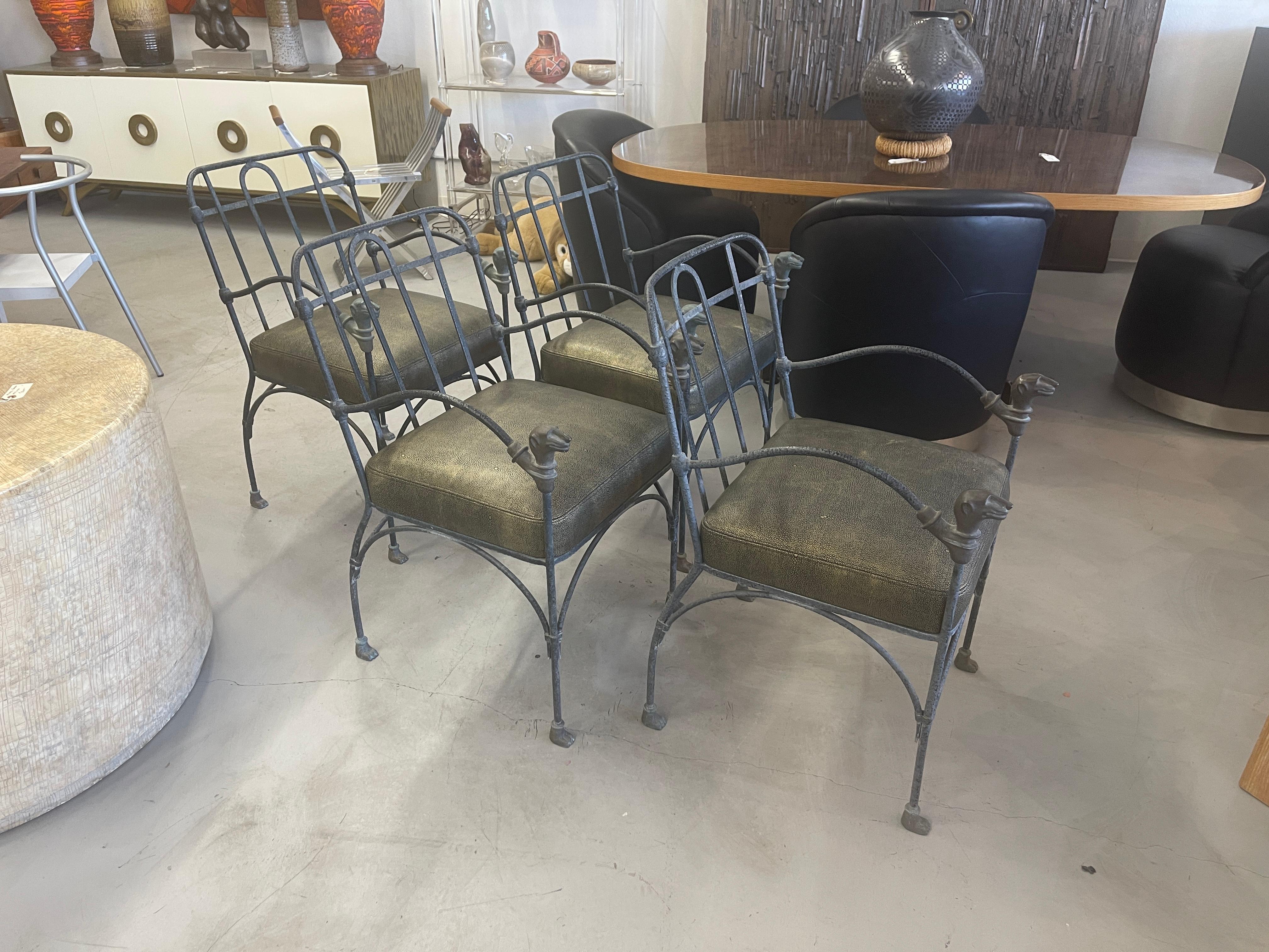 Giacometti Style Lion Head Chairs Set of 4 7