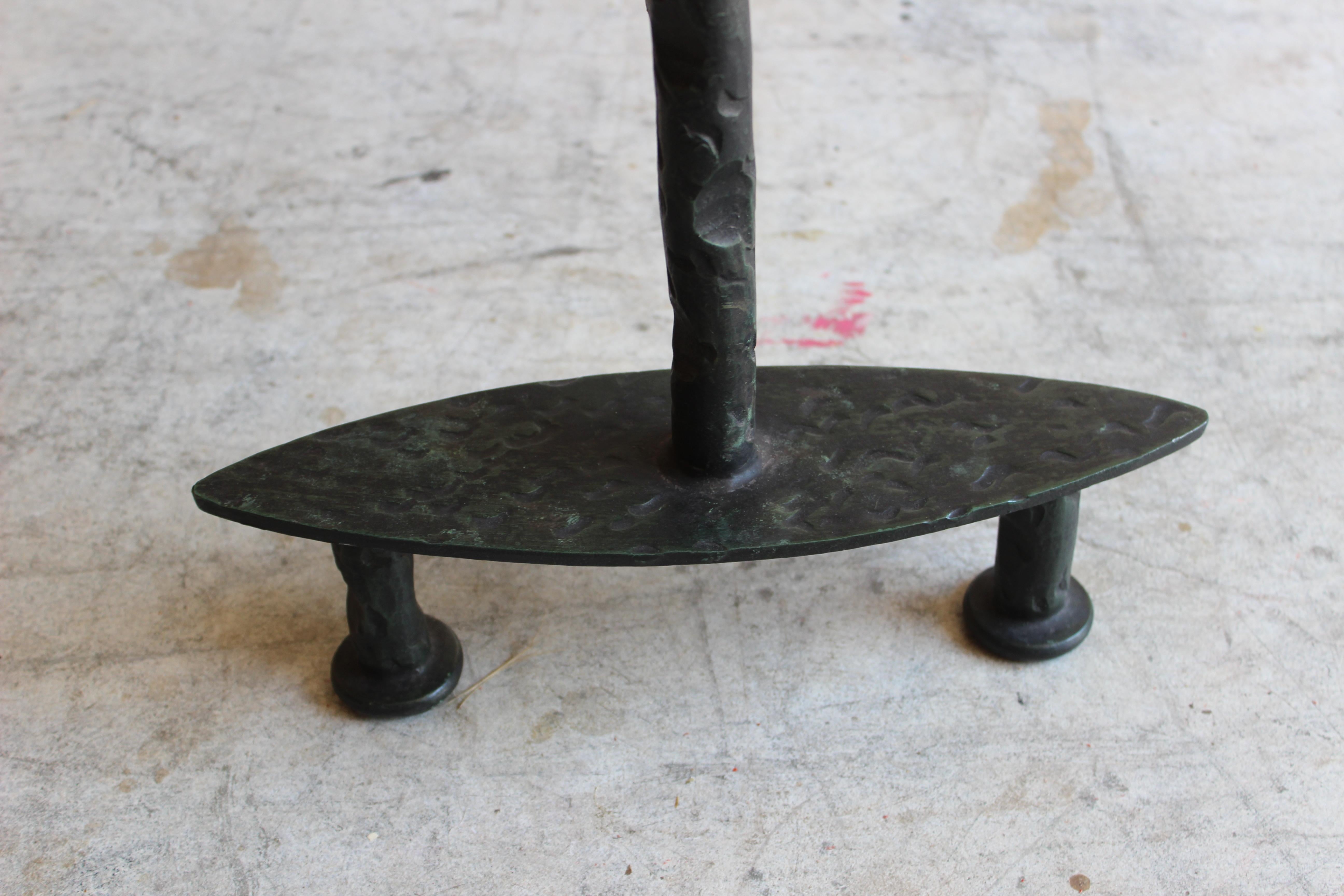 Giacometti Style Bronze Console with Glass Top 7