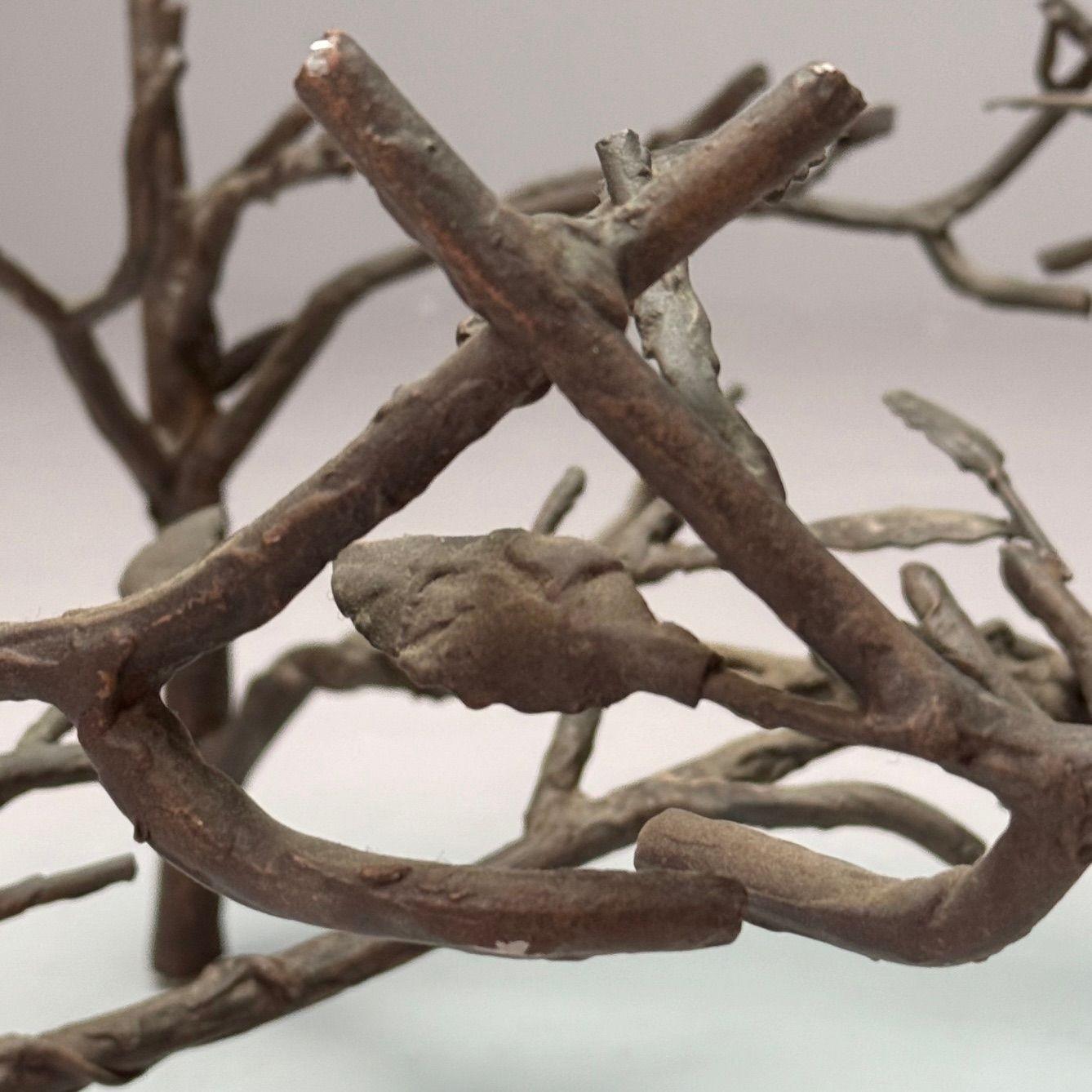 Late 20th Century Giacometti Style, Mid-Century Modern, Square Coffee Table, Nature Motif, Metal
