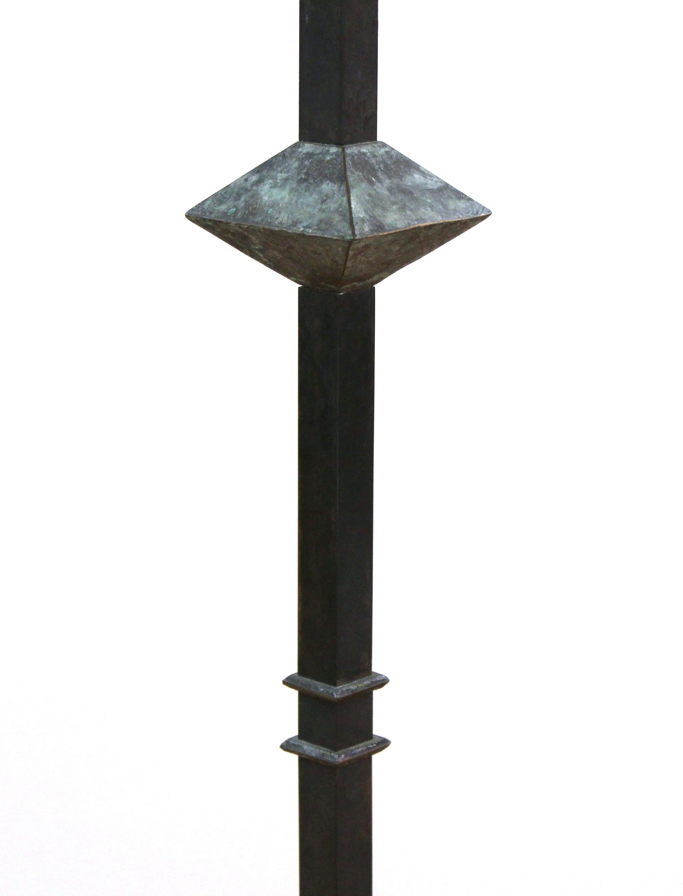 Giacometti Style Modern Bronze Floor Lamp In Good Condition In New York, NY