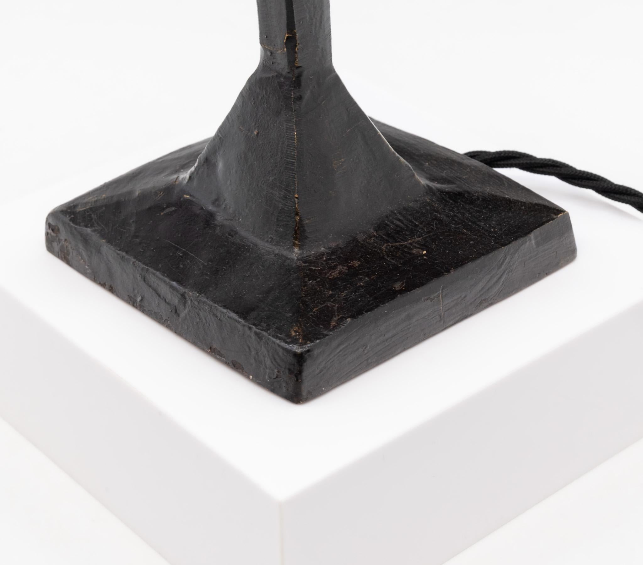 Cast Giacometti Style Patinated Bronze Table Lamp No2
