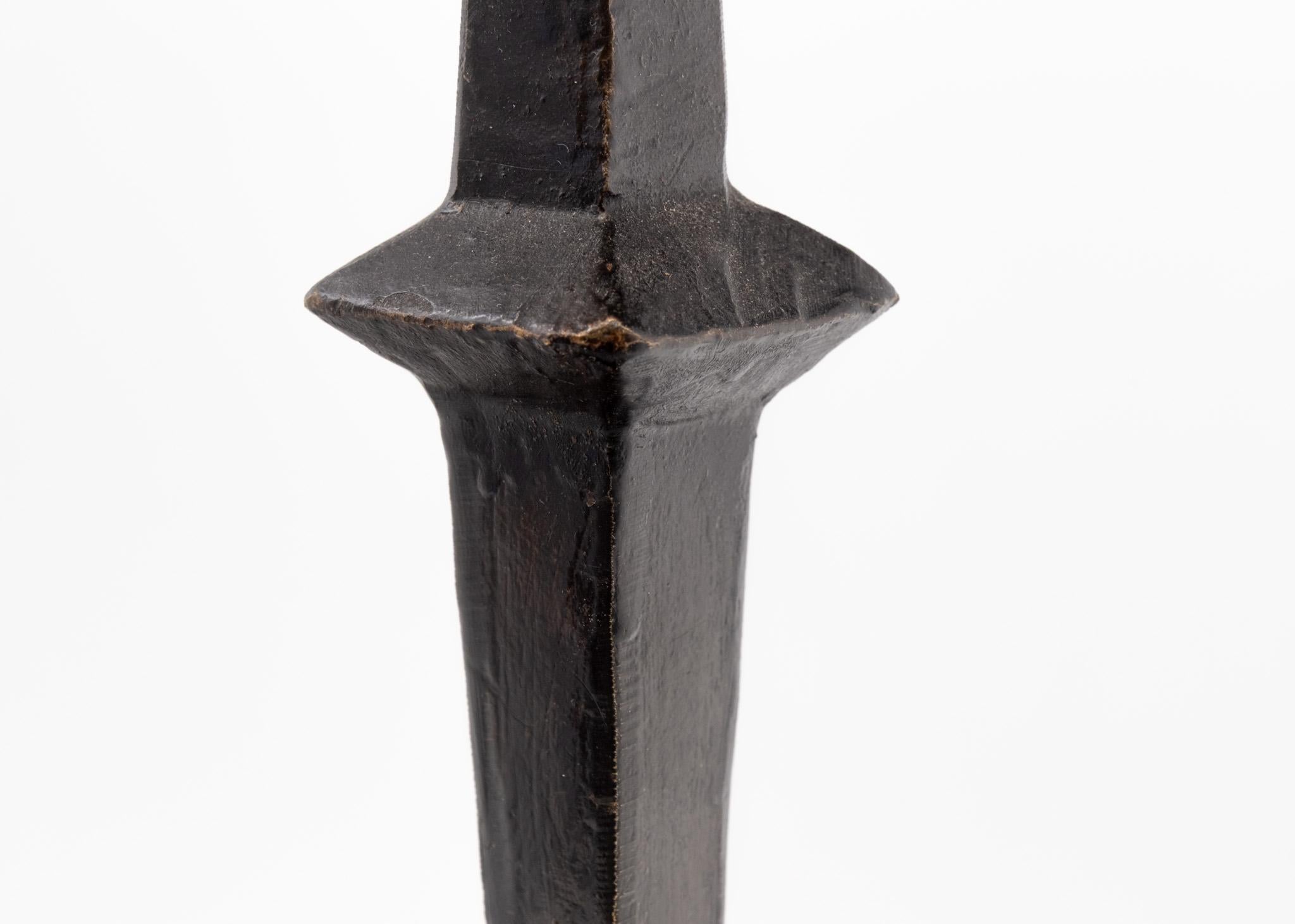 Giacometti Style Patinated Bronze Table Lamp No2 In Good Condition In Norwich, GB