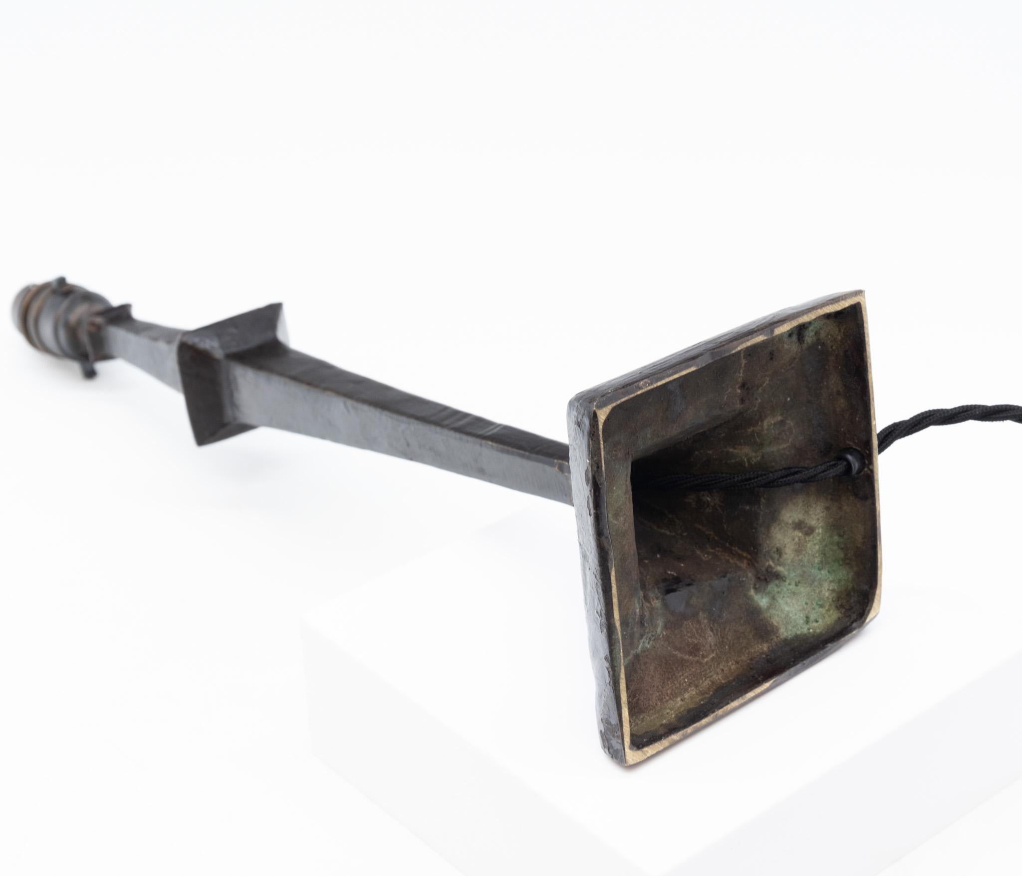 Giacometti Style Patinated Bronze Table Lamp No2 1