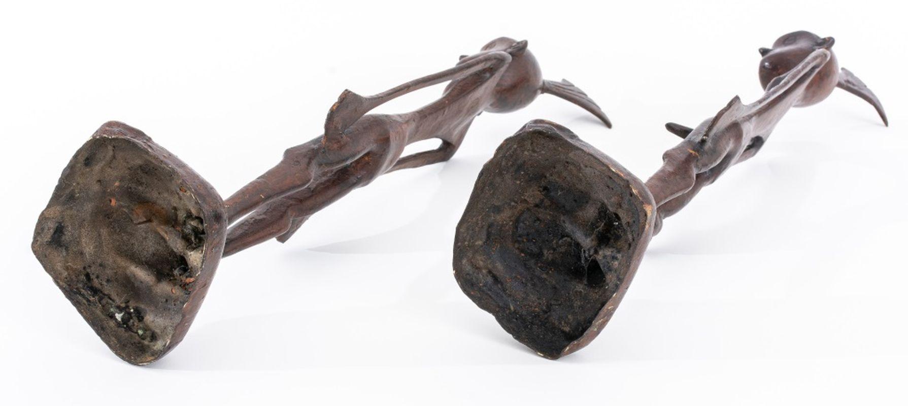 Metallo Figure di nudo in metallo patinato in stile Giacometti, Pr in vendita