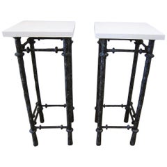 Giacometti Style Pedestal Stands Pair, USA 1980 Giacometti Style Pedestal Stands Pair, USA 1980