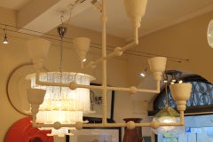 Giacometti Style Plaster Light Fixture, 6 Lights, France, XXth