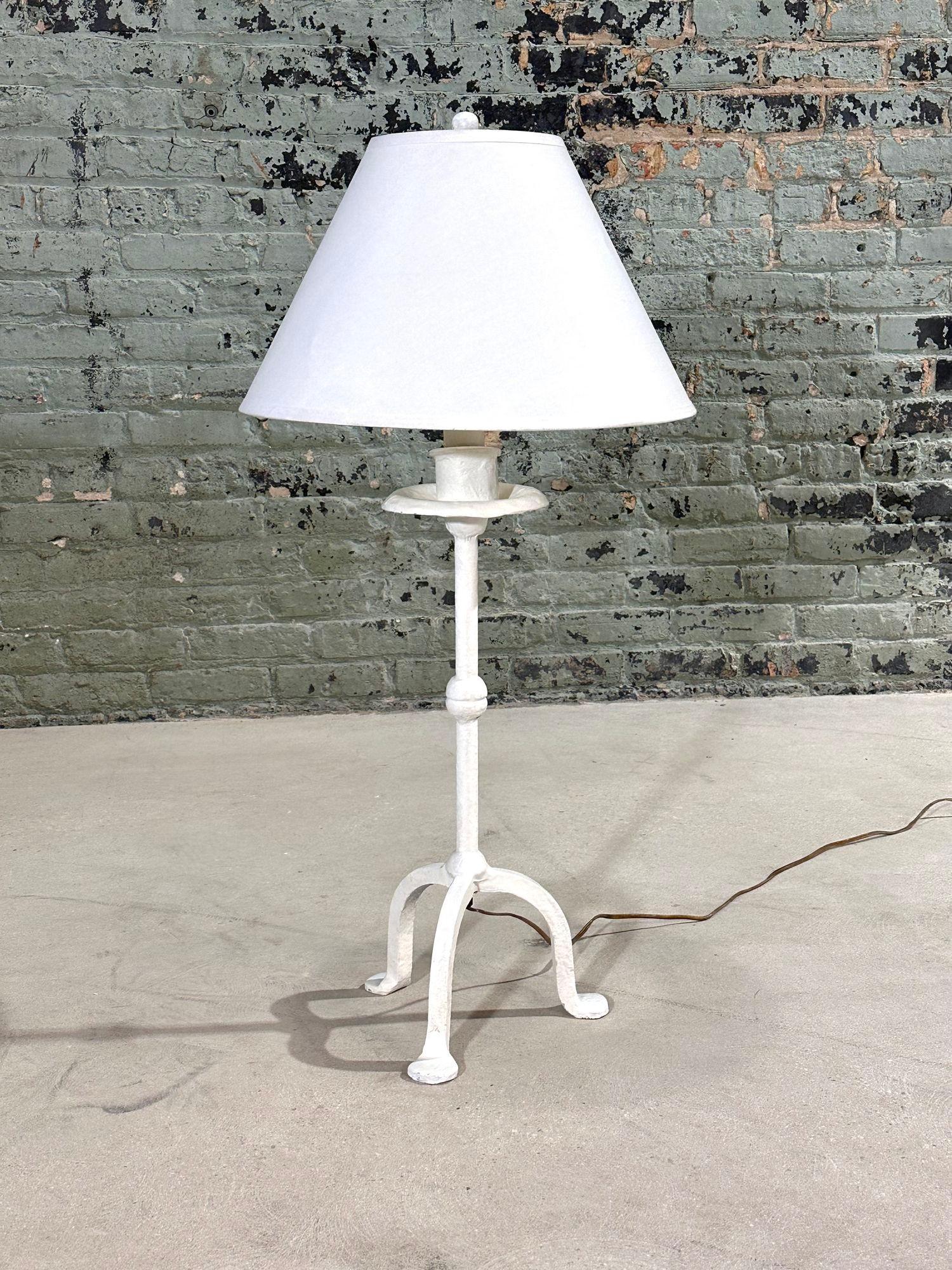 Mid-Century Modern Giacometti Style Plaster Table Lamp, 1960 For Sale