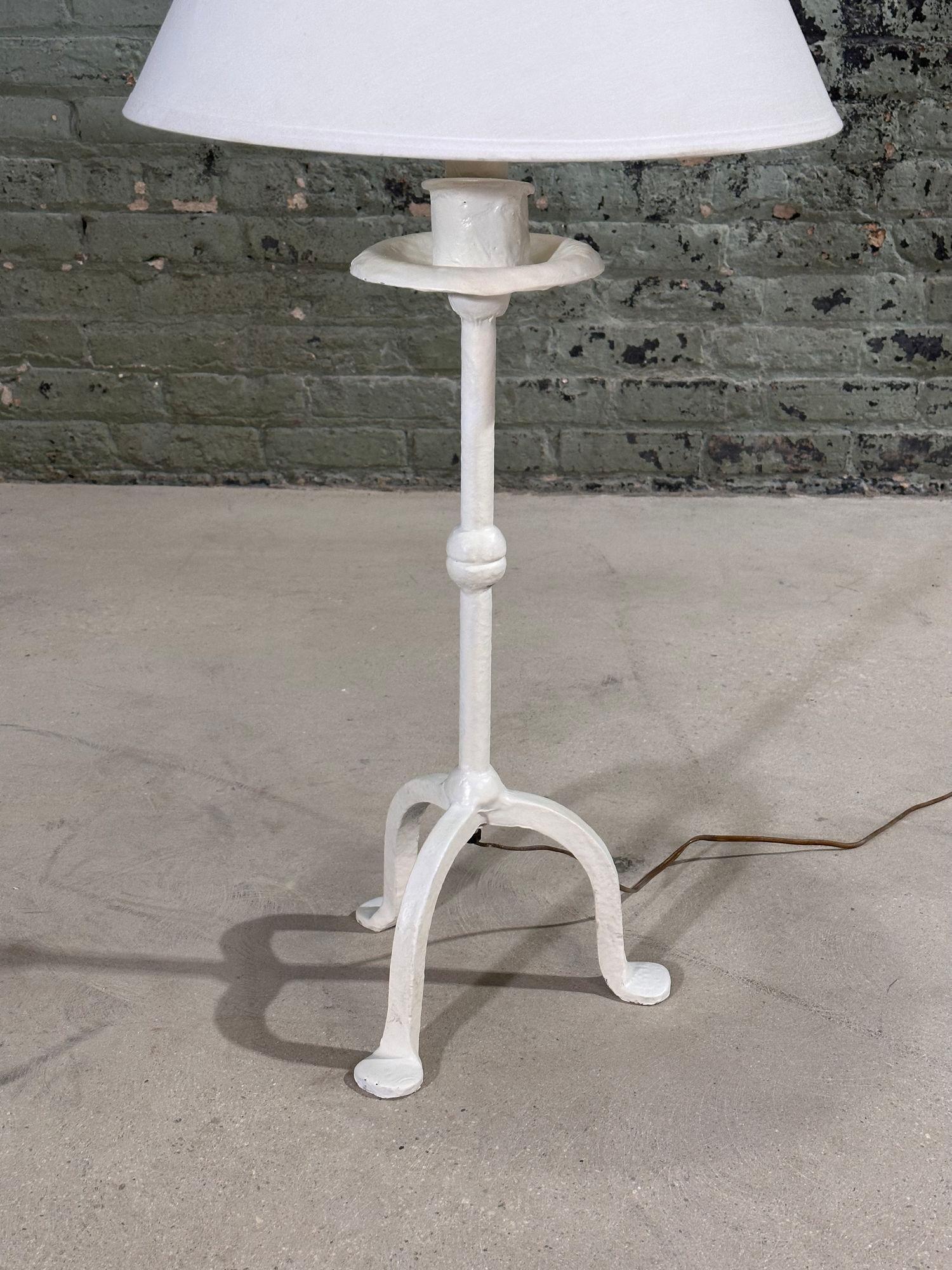 Giacometti Style Plaster Table Lamp, 1960 In Good Condition For Sale In Chicago, IL
