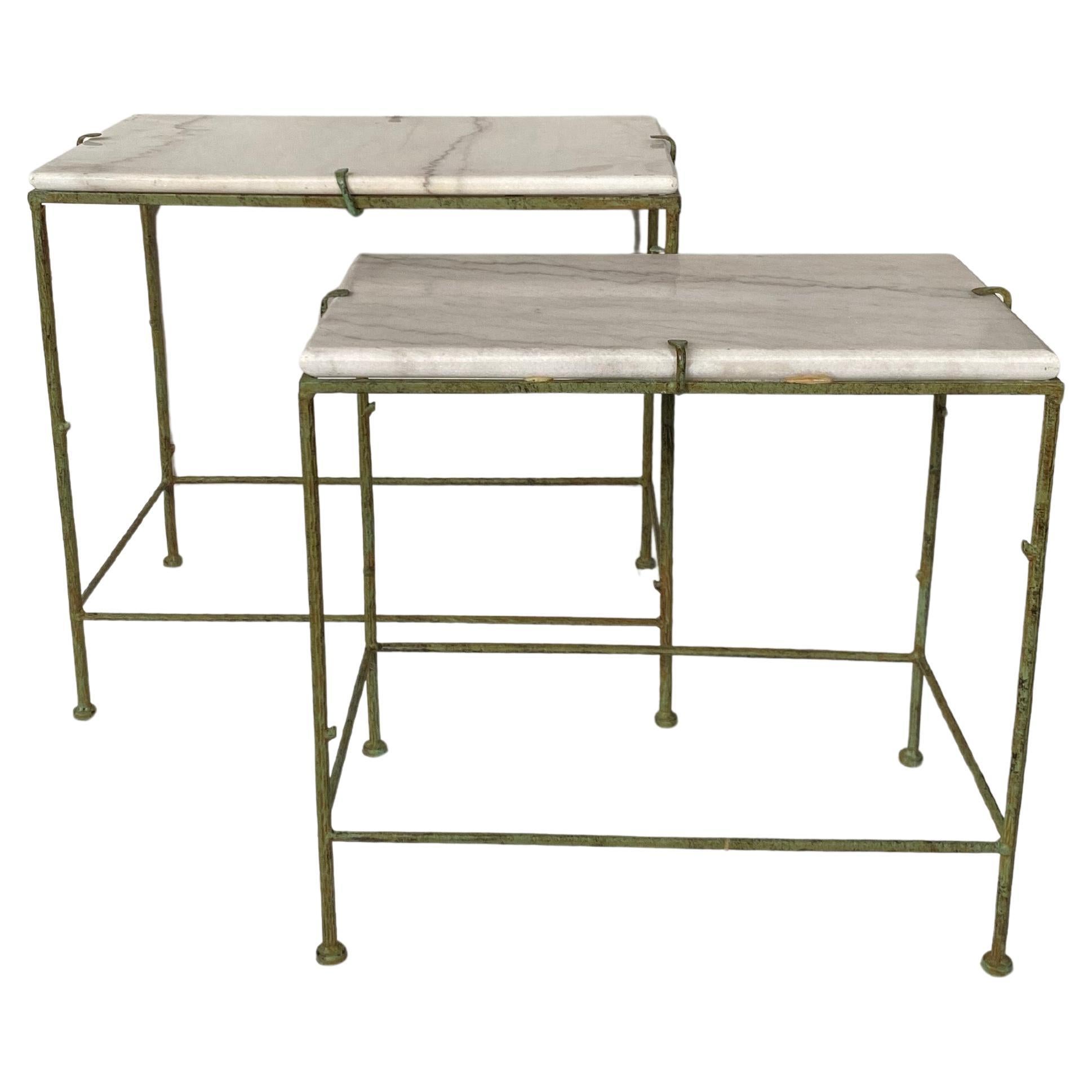 Giacometti Style Sculptural Faux Bois Accent Tables, Set of 3 In Good Condition For Sale In Lambertville, NJ