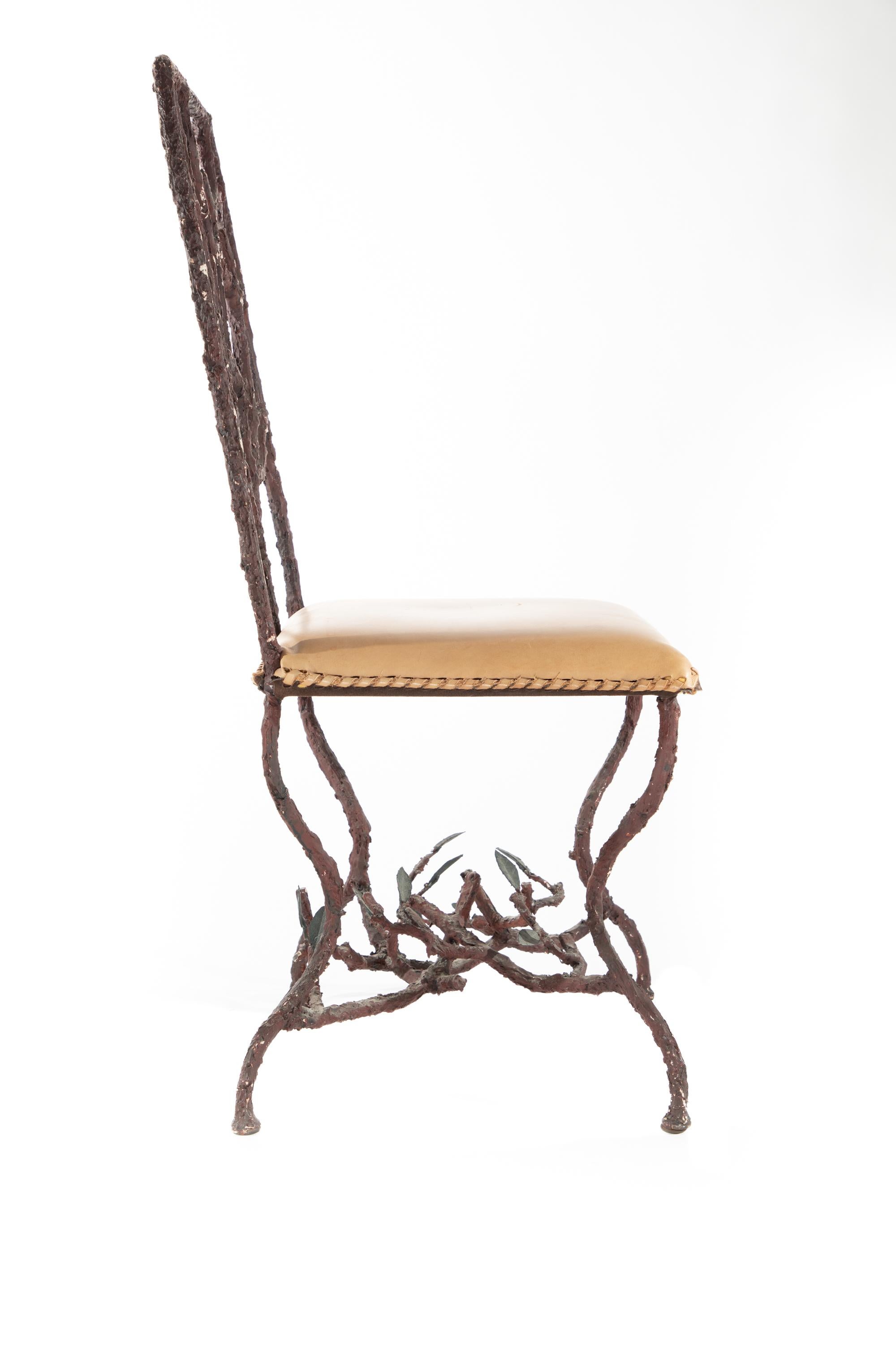 Painted Giacometti Style Sculptural Grotto Chair For Sale