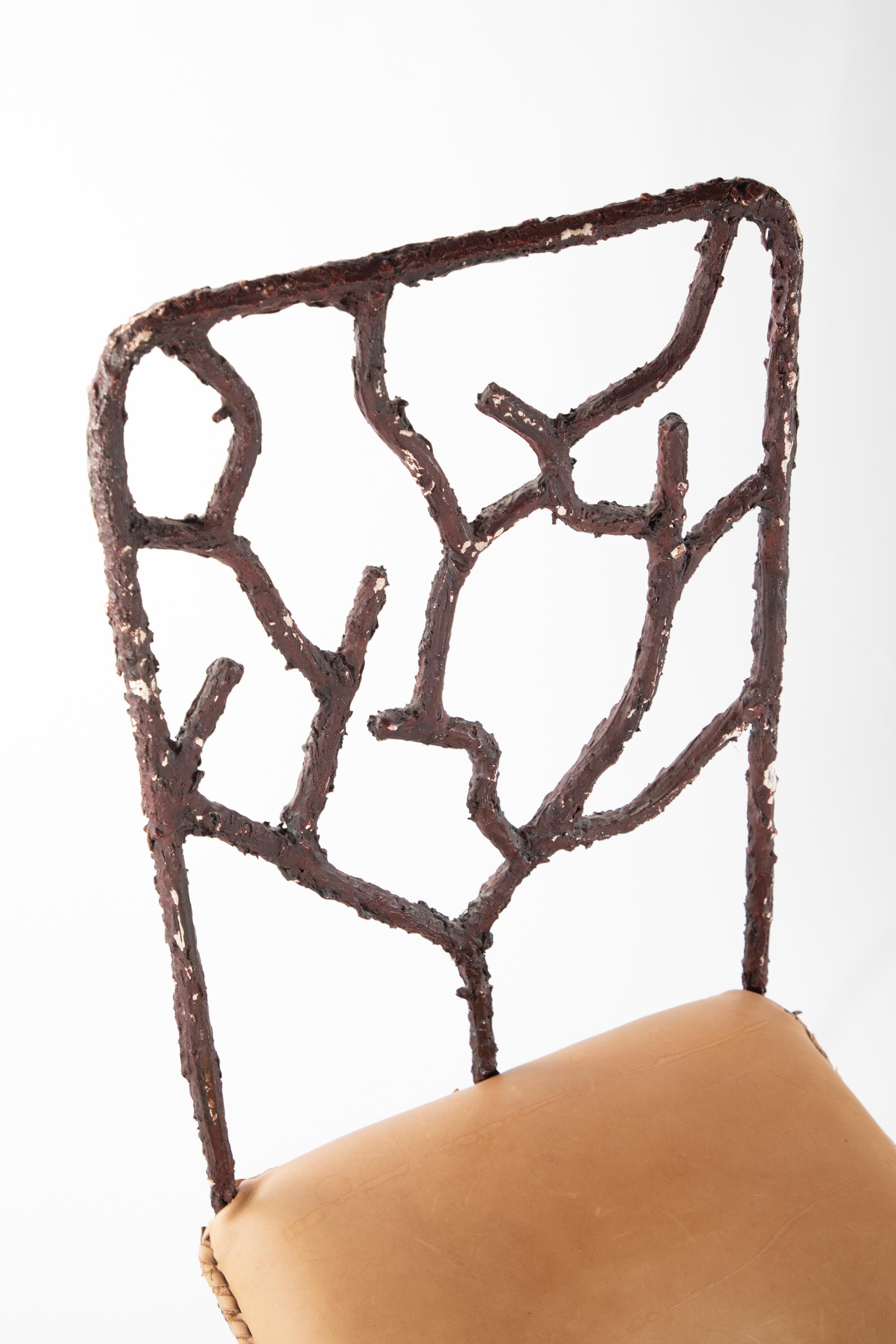 Giacometti Style Sculptural Grotto Chair In Good Condition For Sale In Dallas, TX