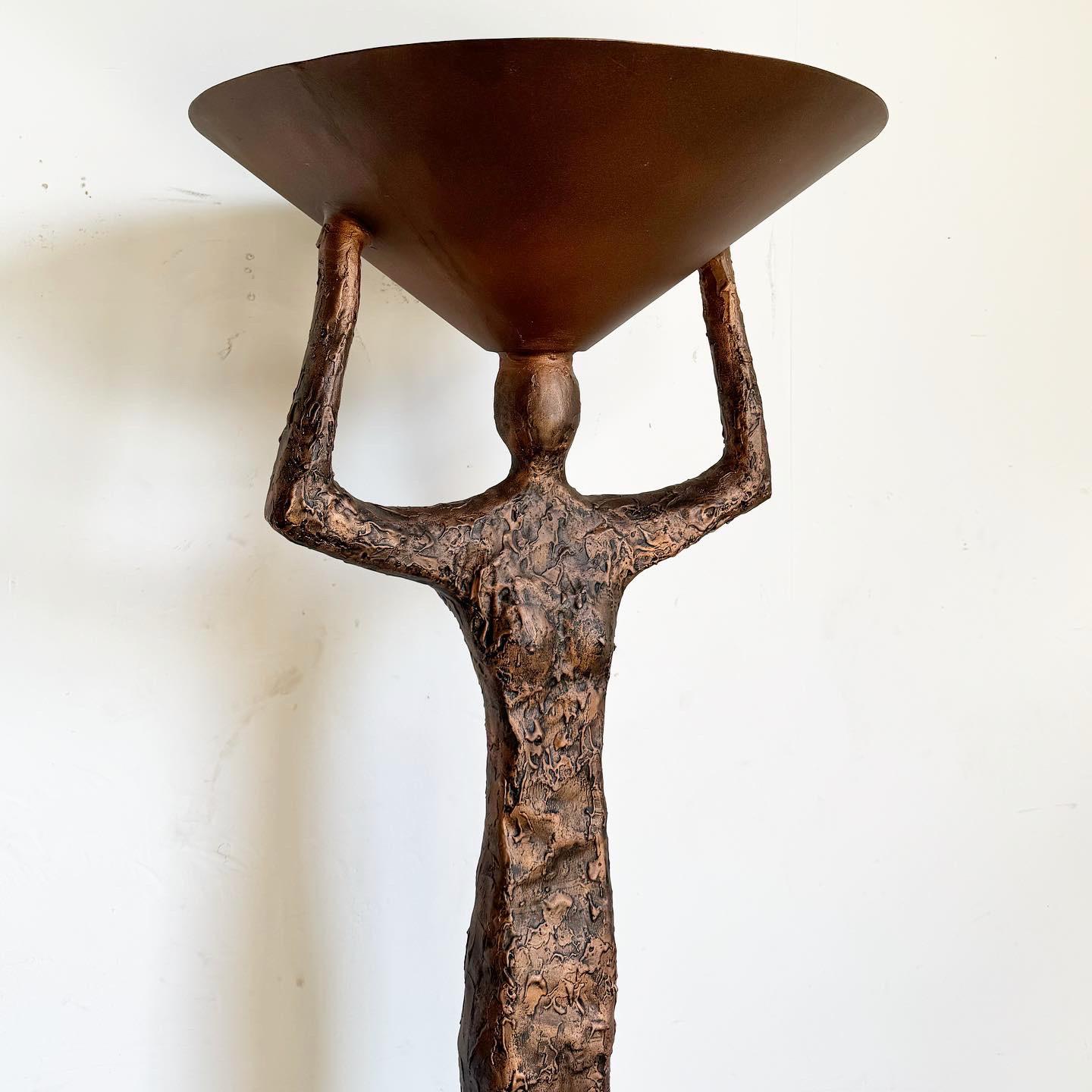 Philippine Giacometti Style Sculpture Floor Lamp Torchiere