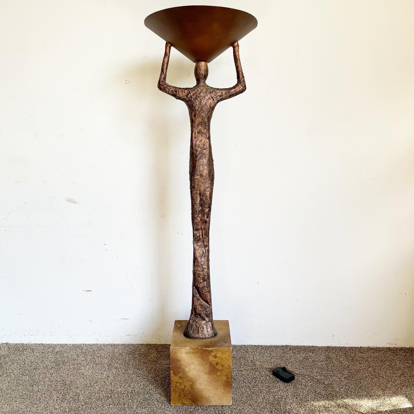 Giacometti Style Sculpture Floor Lamp Torchiere 1