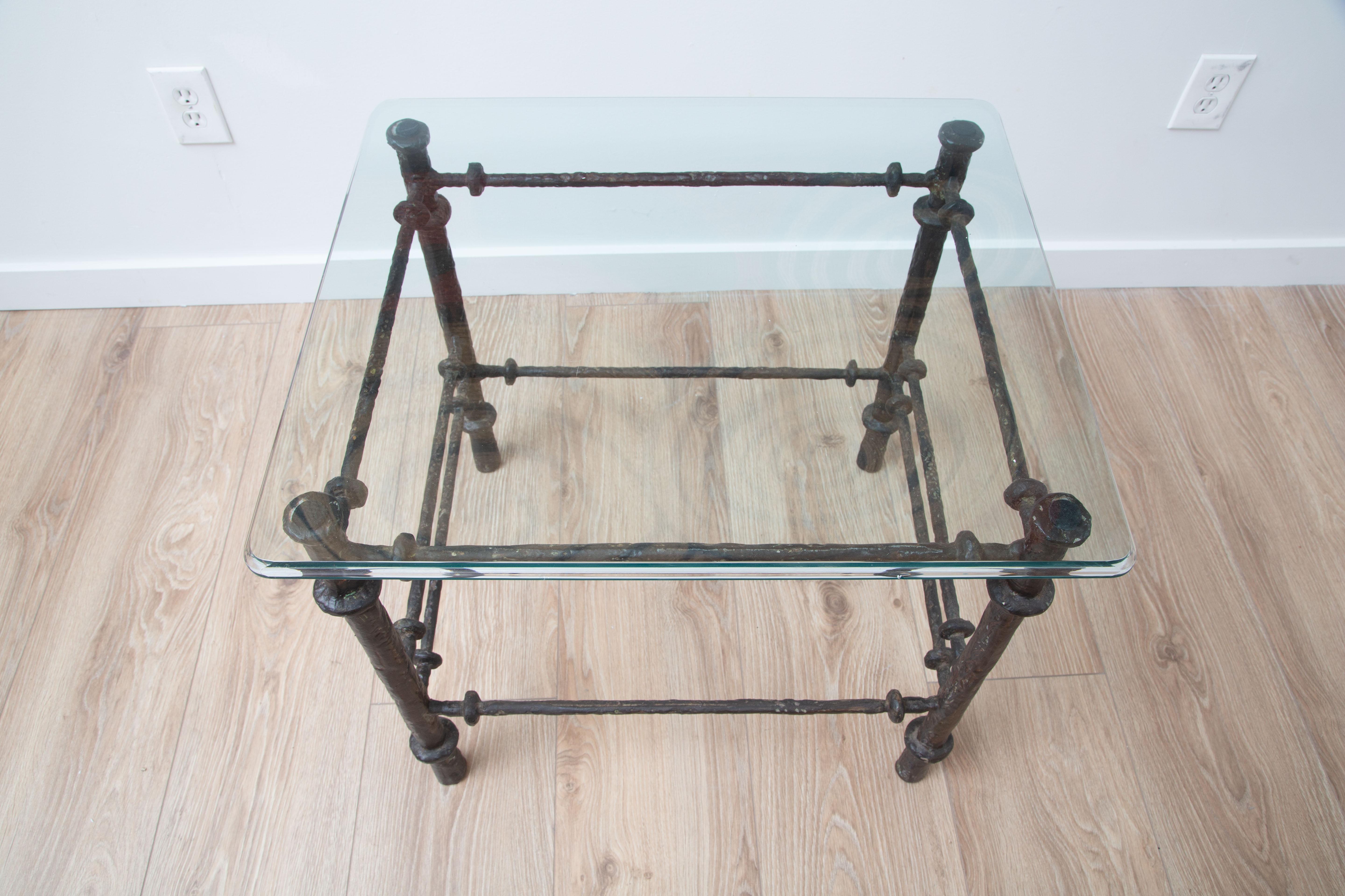 Giacometti Style Side Table, USA 1980 In Excellent Condition In Miami, FL