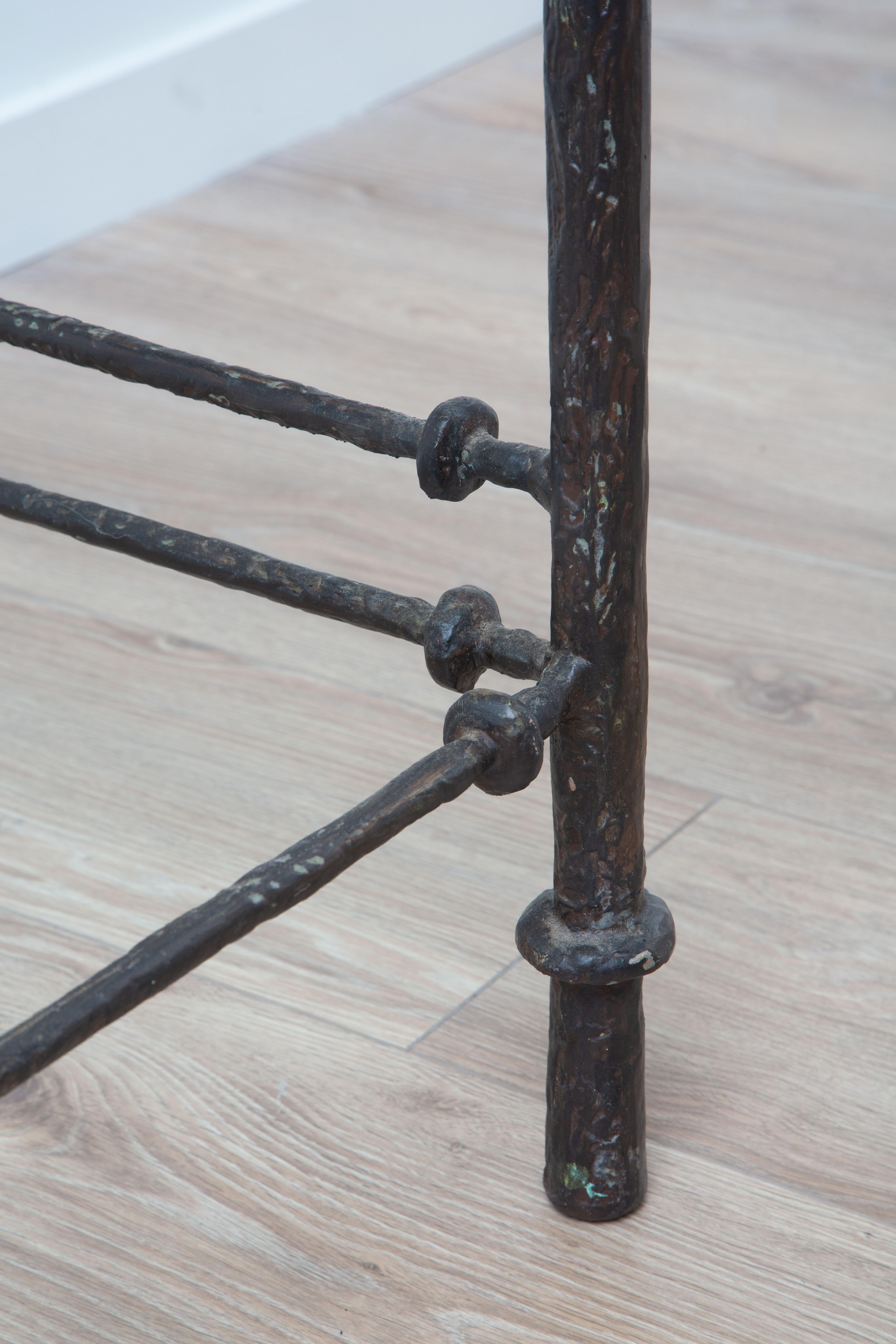 Cut Glass Giacometti Style Side Table, USA 1980