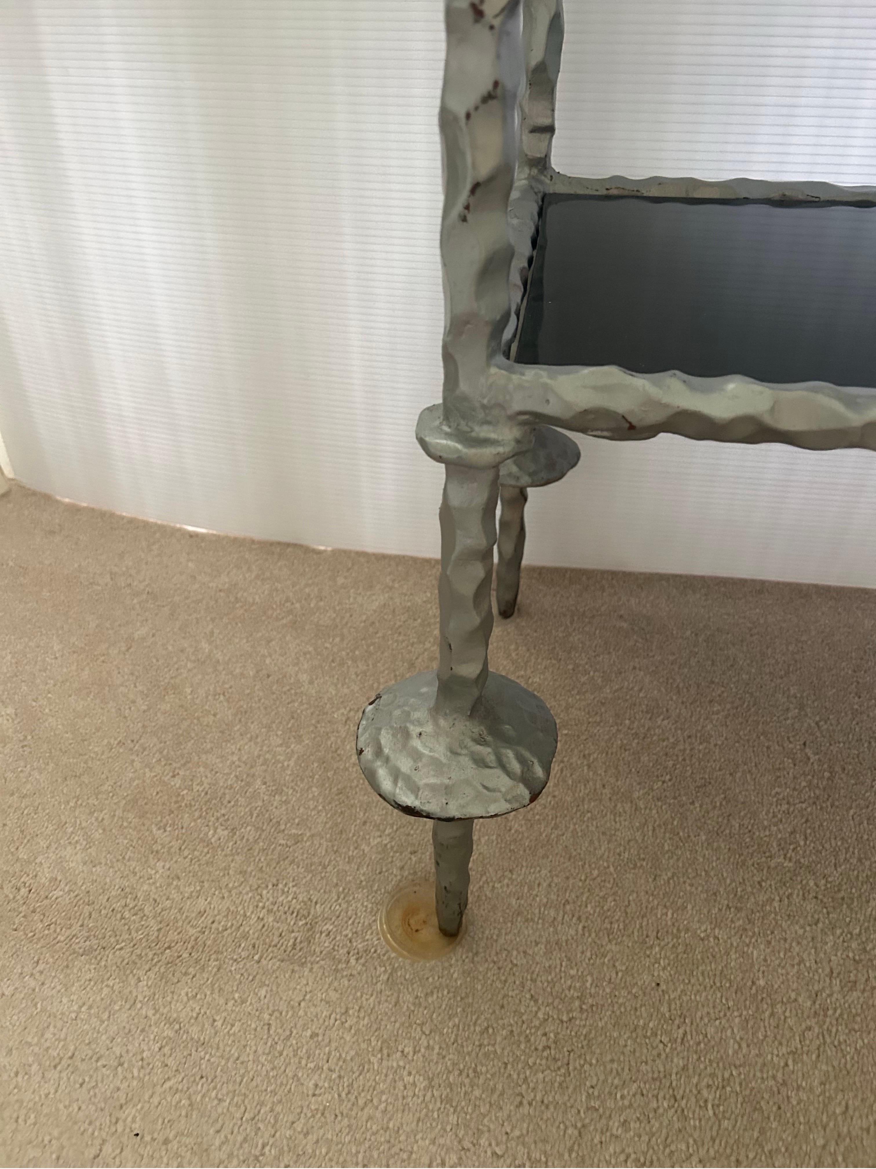 Giacometti style Silver  wrought iron console table 4