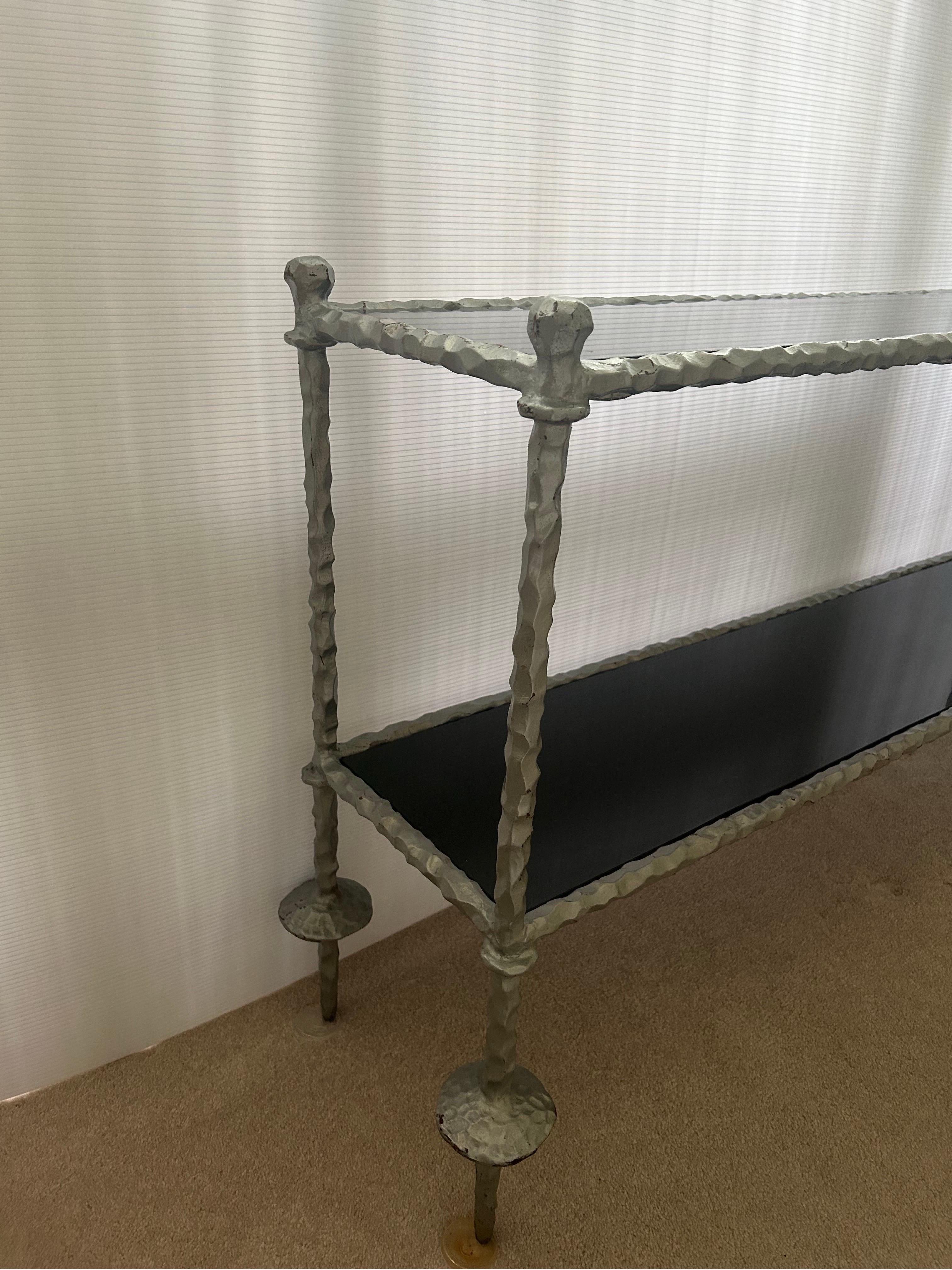 Giacometti style Silver  wrought iron console table 5