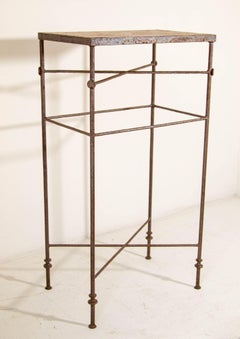 Paul Ferrante Steinplatte Eisen Pedestal Tisch