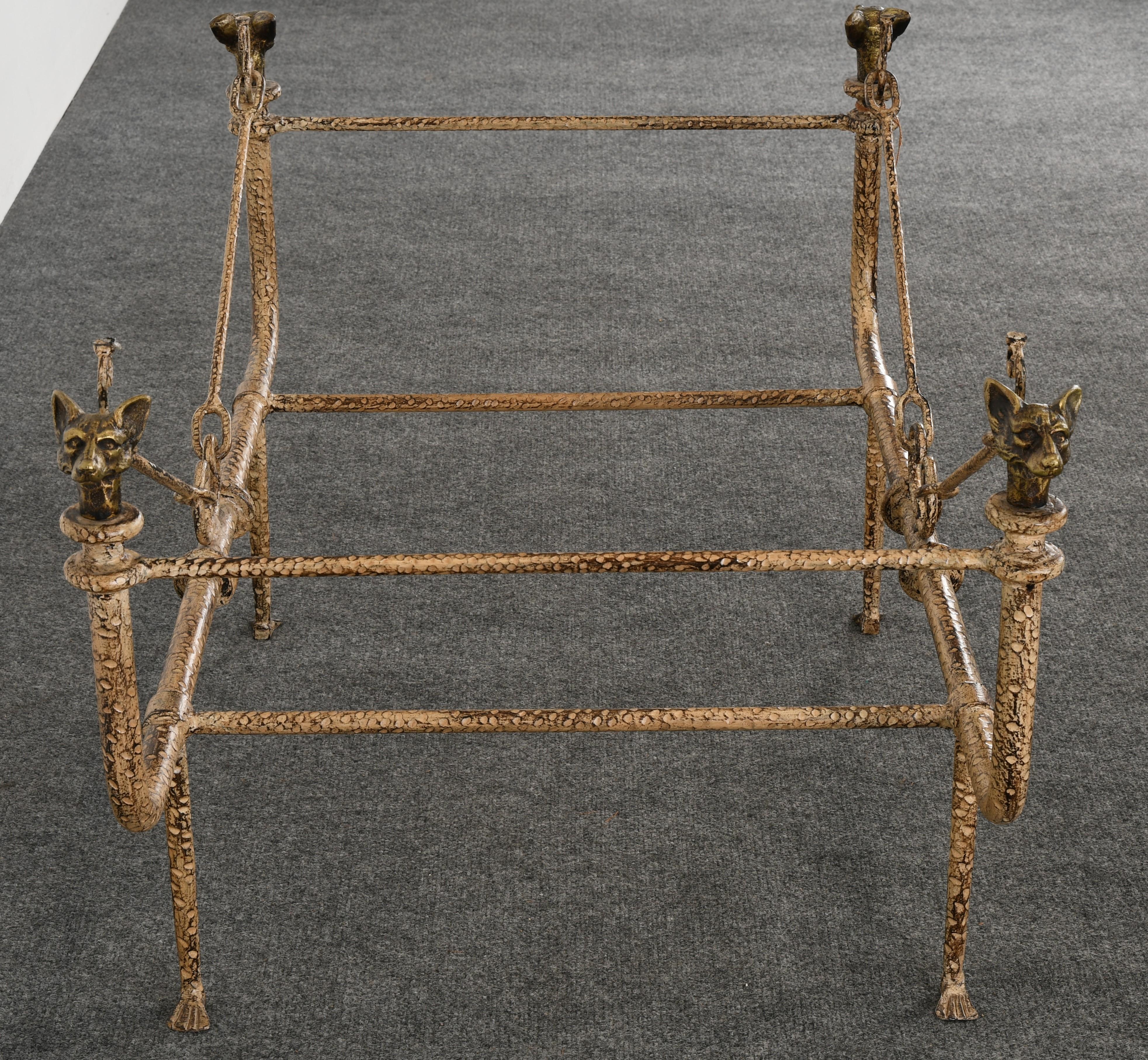 Giacometti Style Wrought Iron Coffee Table by Paul Ferrante, 1980s 3