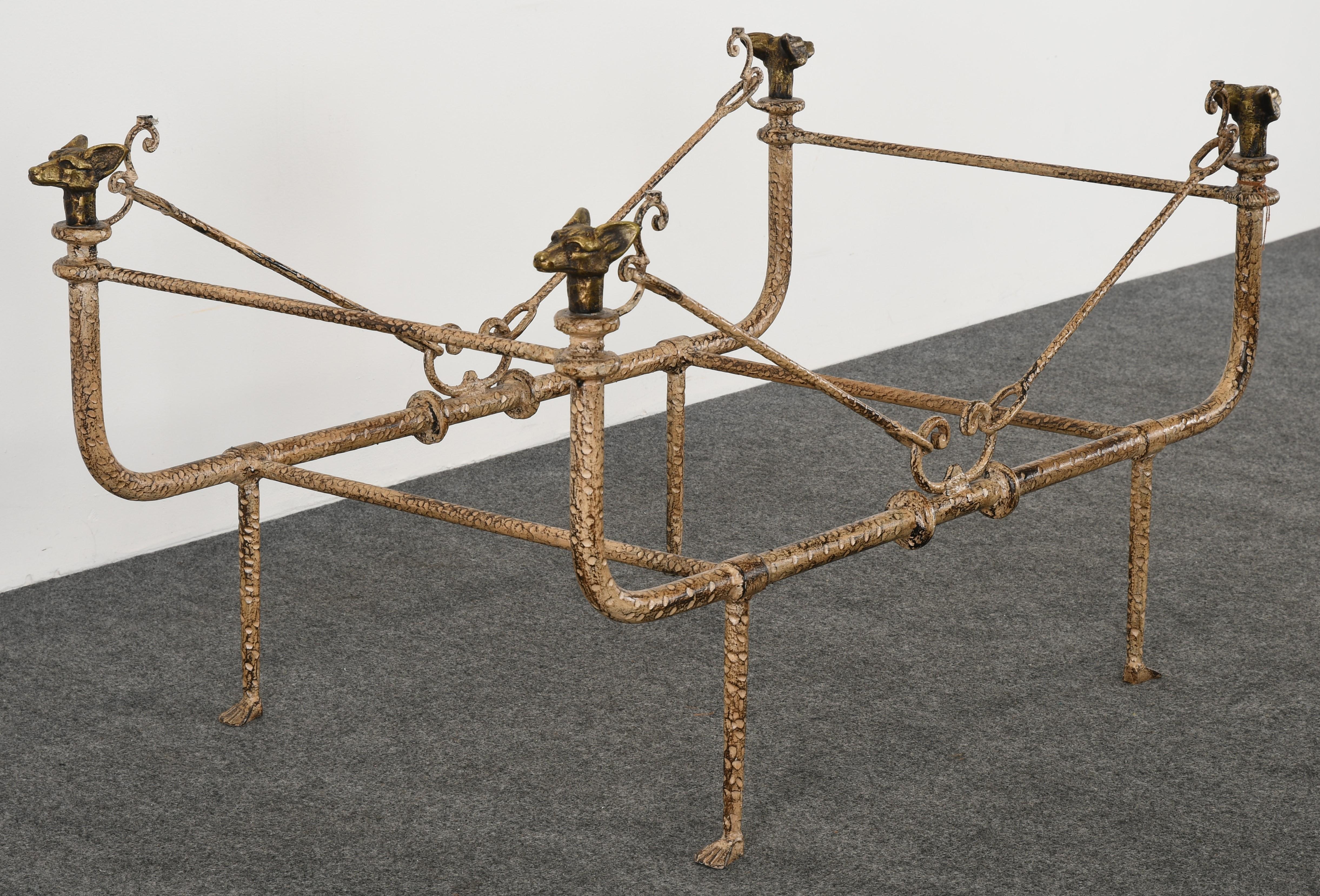 Giacometti Style Wrought Iron Coffee Table by Paul Ferrante, 1980s 4