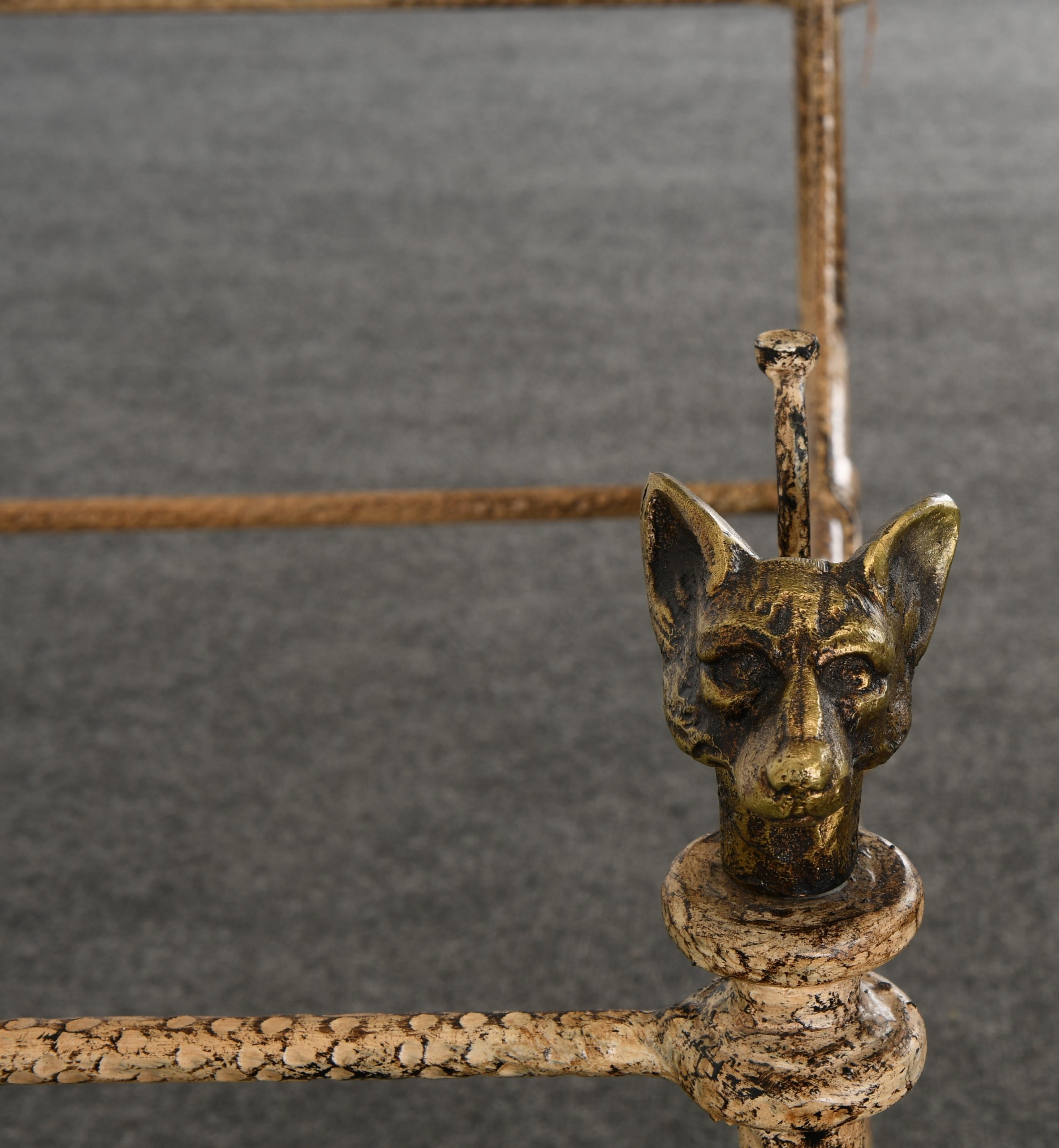 Giacometti Style Wrought Iron Coffee Table by Paul Ferrante, 1980s 4
