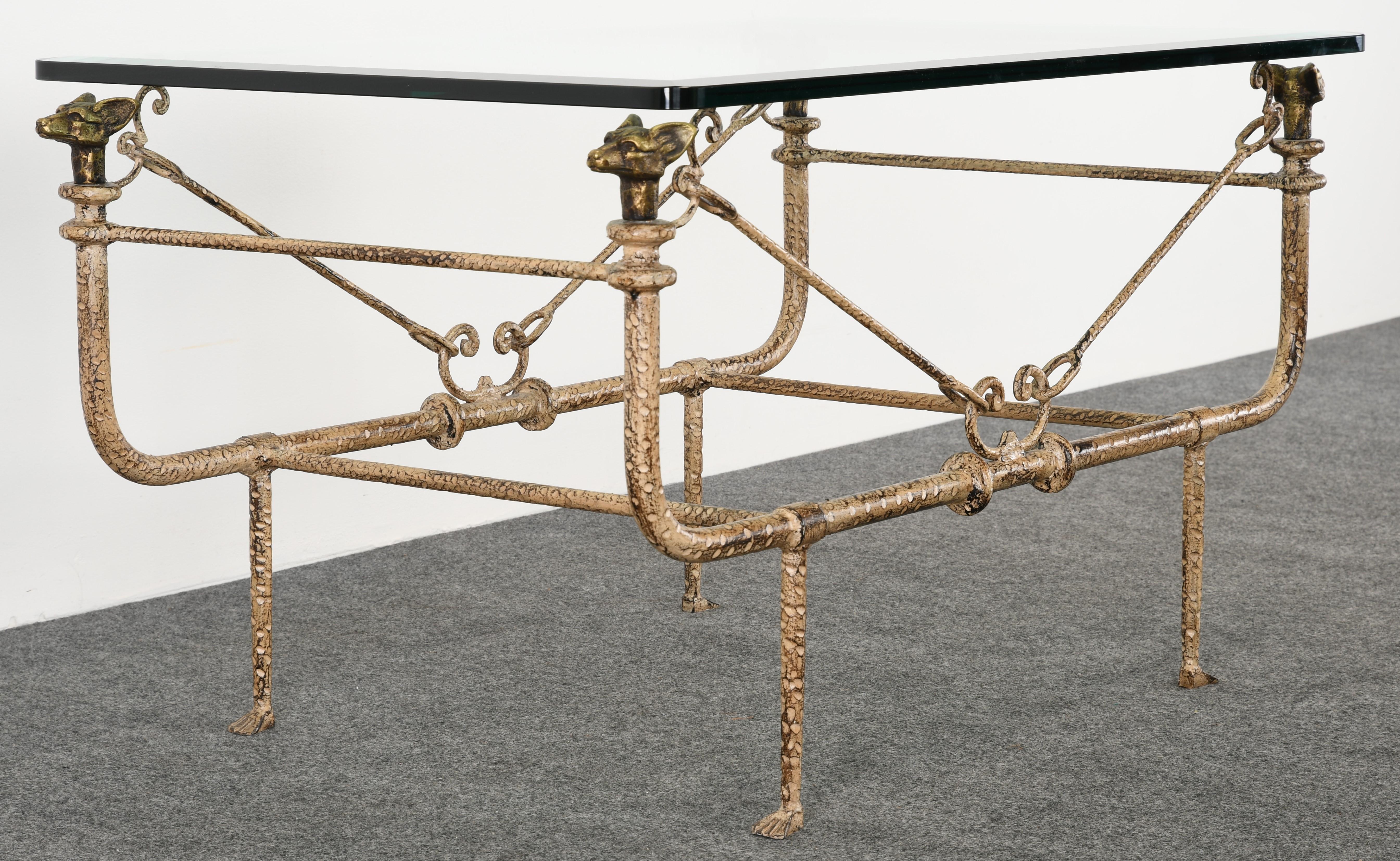 Late 20th Century Giacometti Style Wrought Iron Coffee Table by Paul Ferrante, 1980s