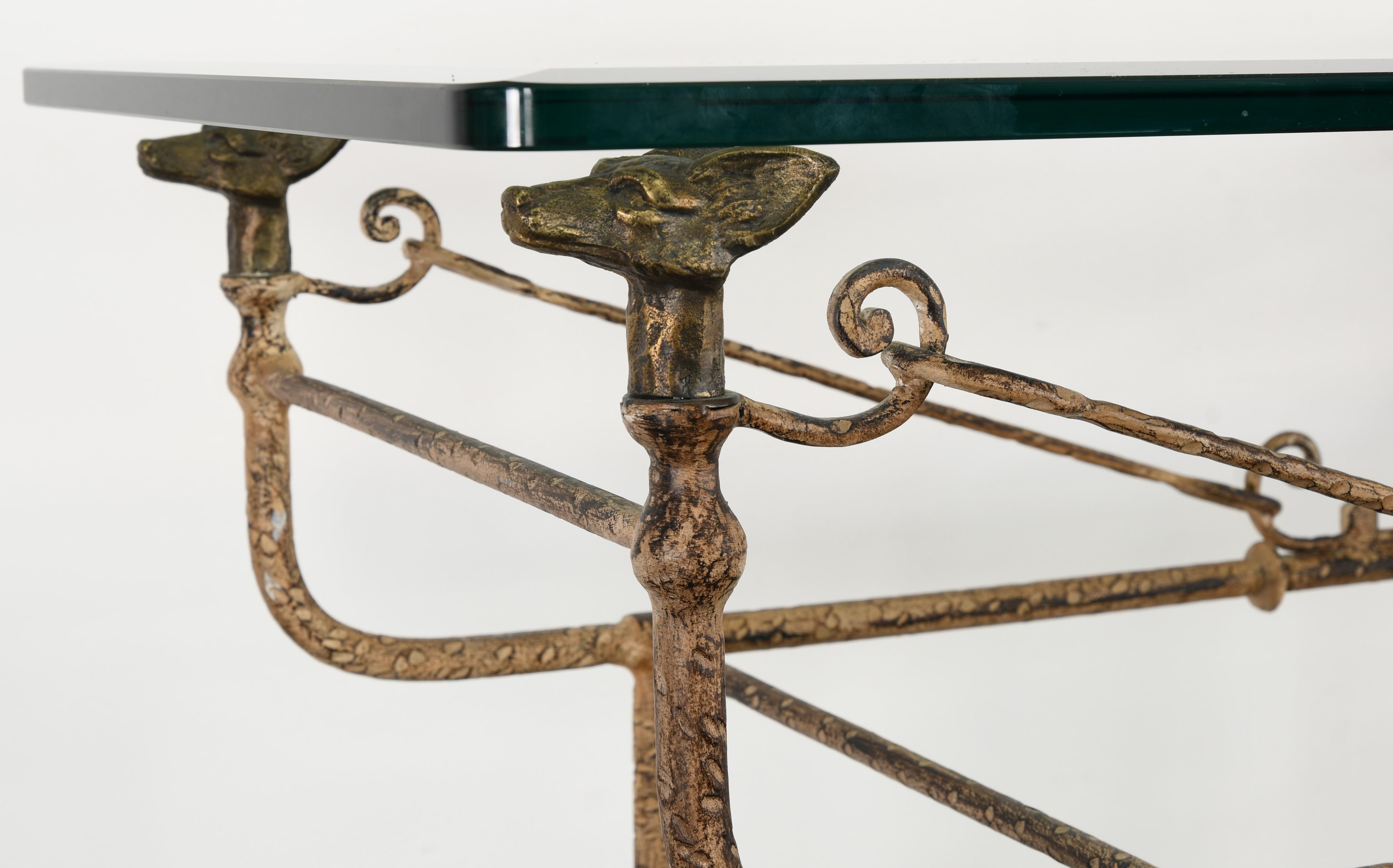 Giacometti Style Wrought Iron Console Table by Paul Ferrante, 1980s 4
