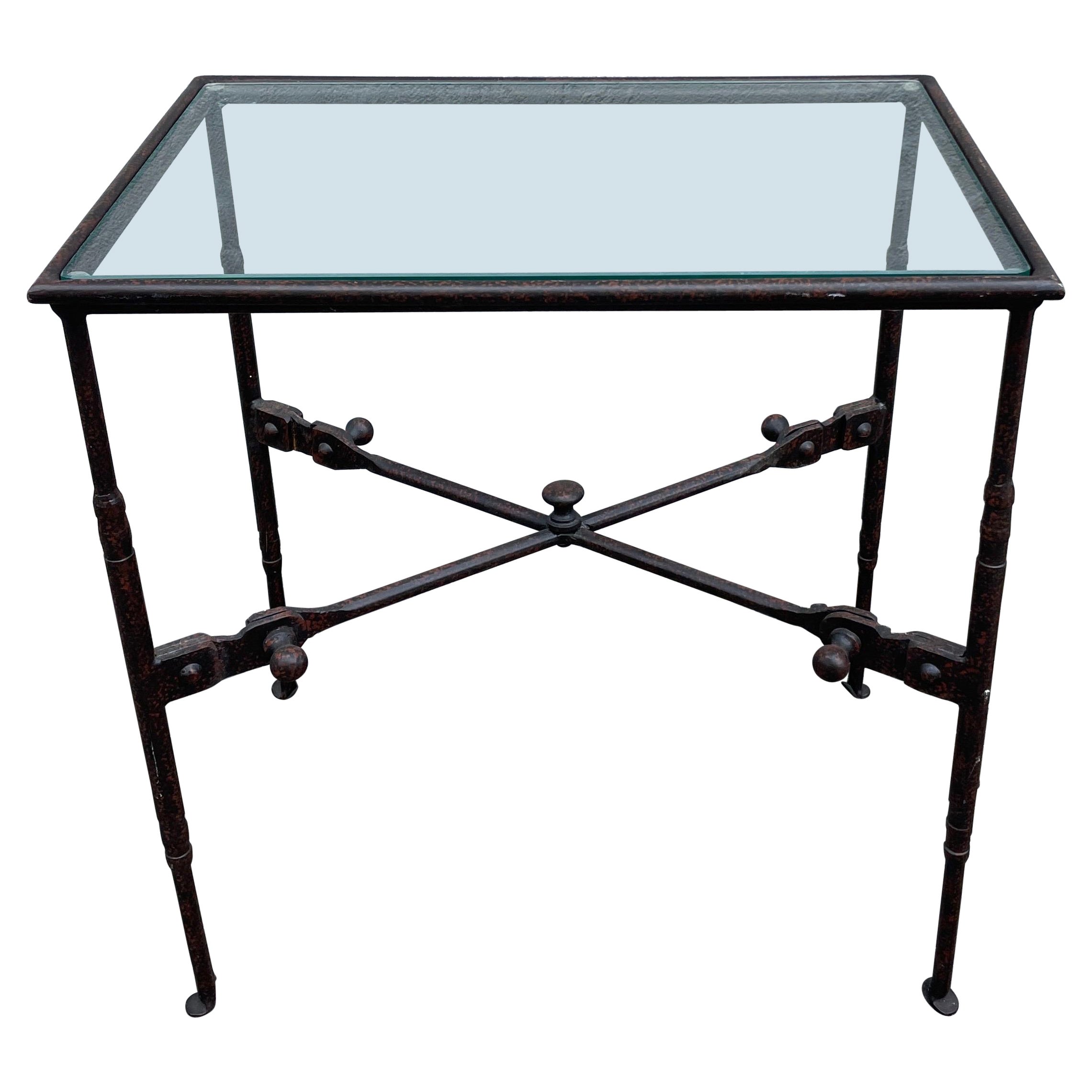 Giacometti Style Wrought Iron Side Table