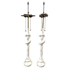 Giacometti Syrie Maugham Style “Tete de Femme” Plaster Lamps
