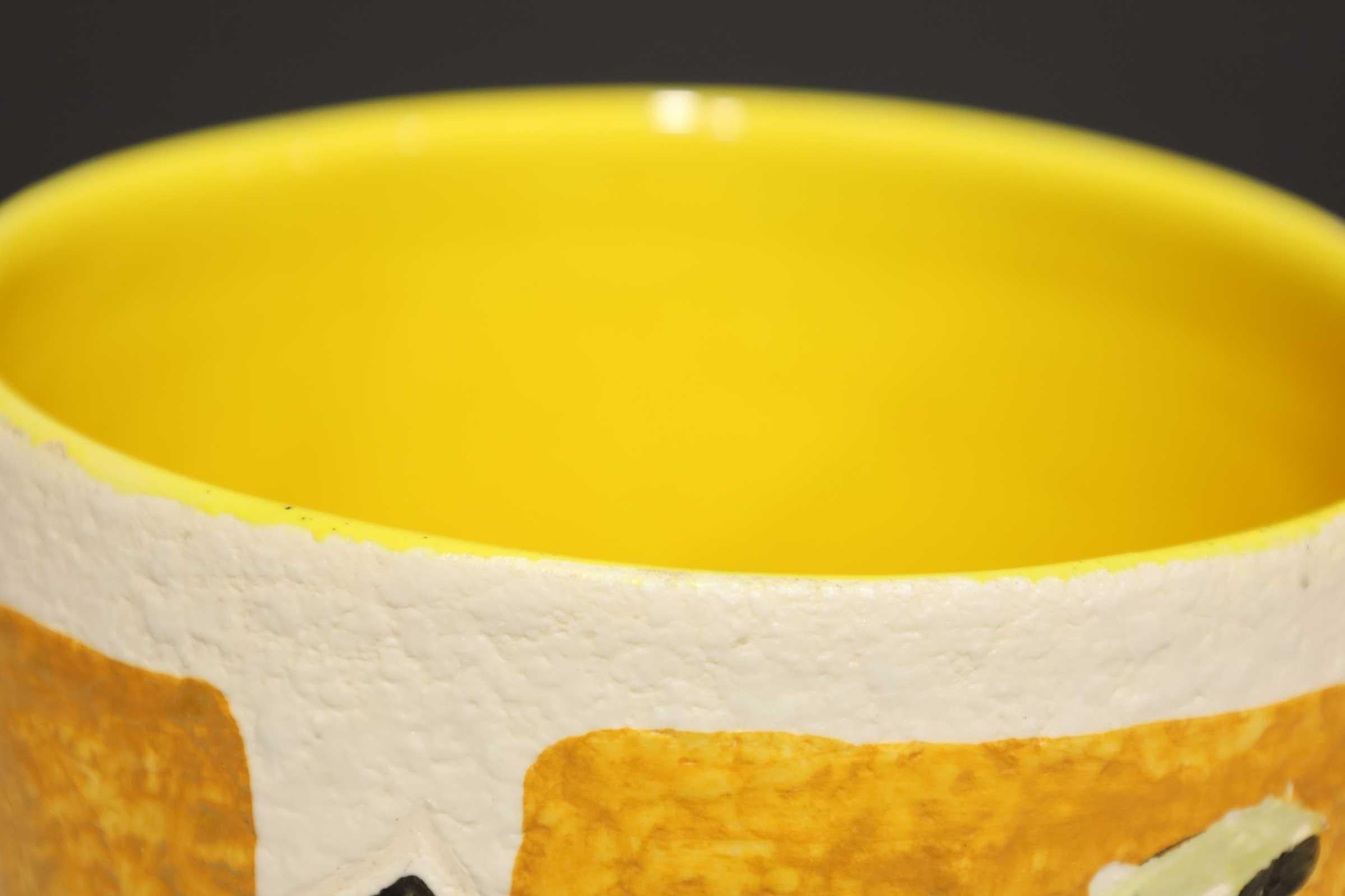 Giacomo Balla zugeschriebene Vase in Gelb, Schwarz und Weiß (Keramik) im Angebot
