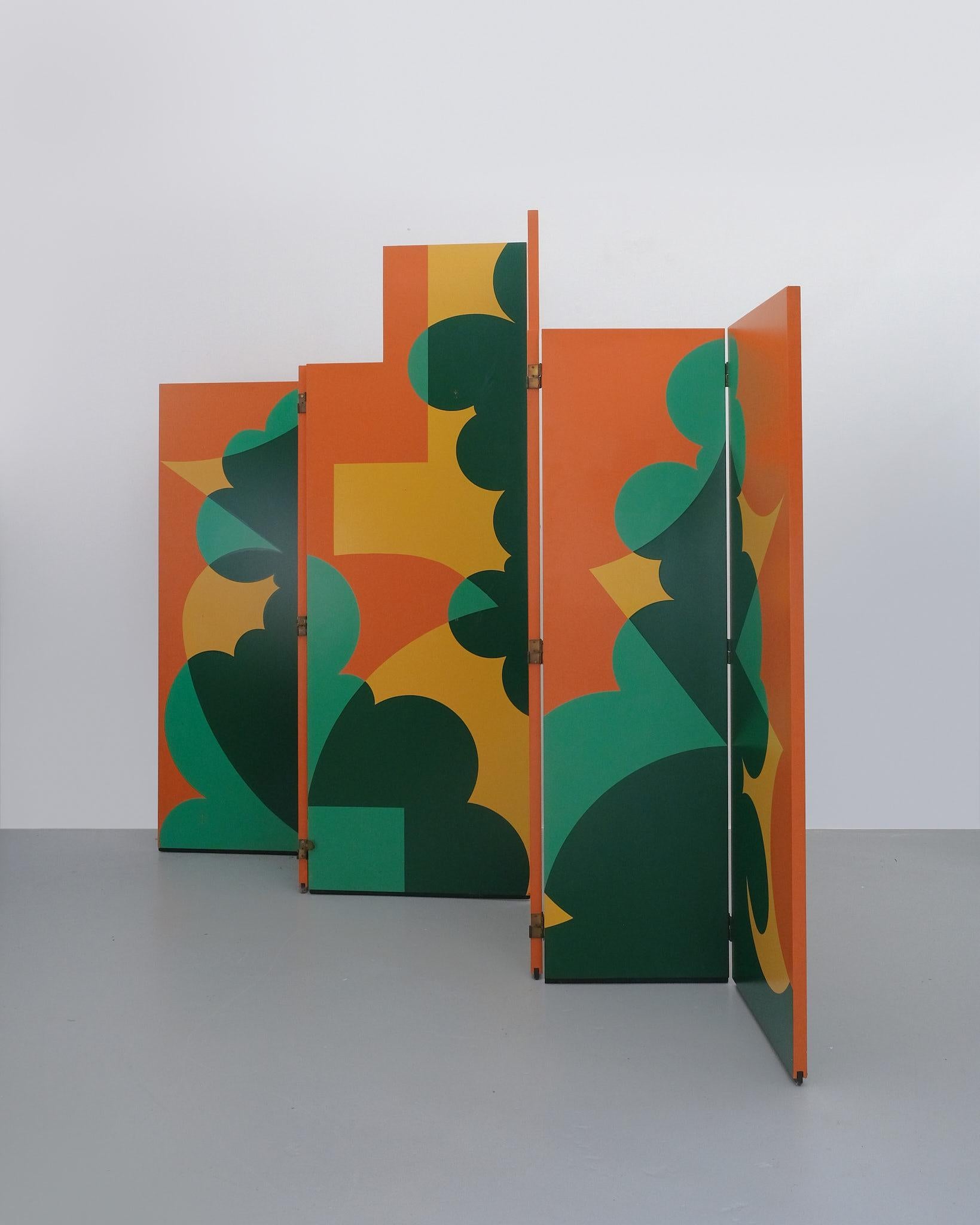 Mid-Century moderno Giacomo Balla Doppio paravento Foldes per Gavina C.1980 (progettato nel 1917) in vendita