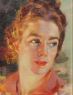 Contrast of Lights - Portrait of Elica Balla - Huile sur panneau de G. Balla - 1941