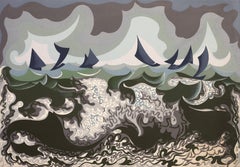 Linee Forze Di Mare - Original Serigraph by Giacomo Balla - 1920