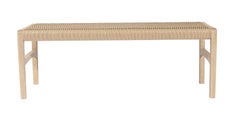 Giacomo Bench, Cerused Oak with Handwoven Danish Cord